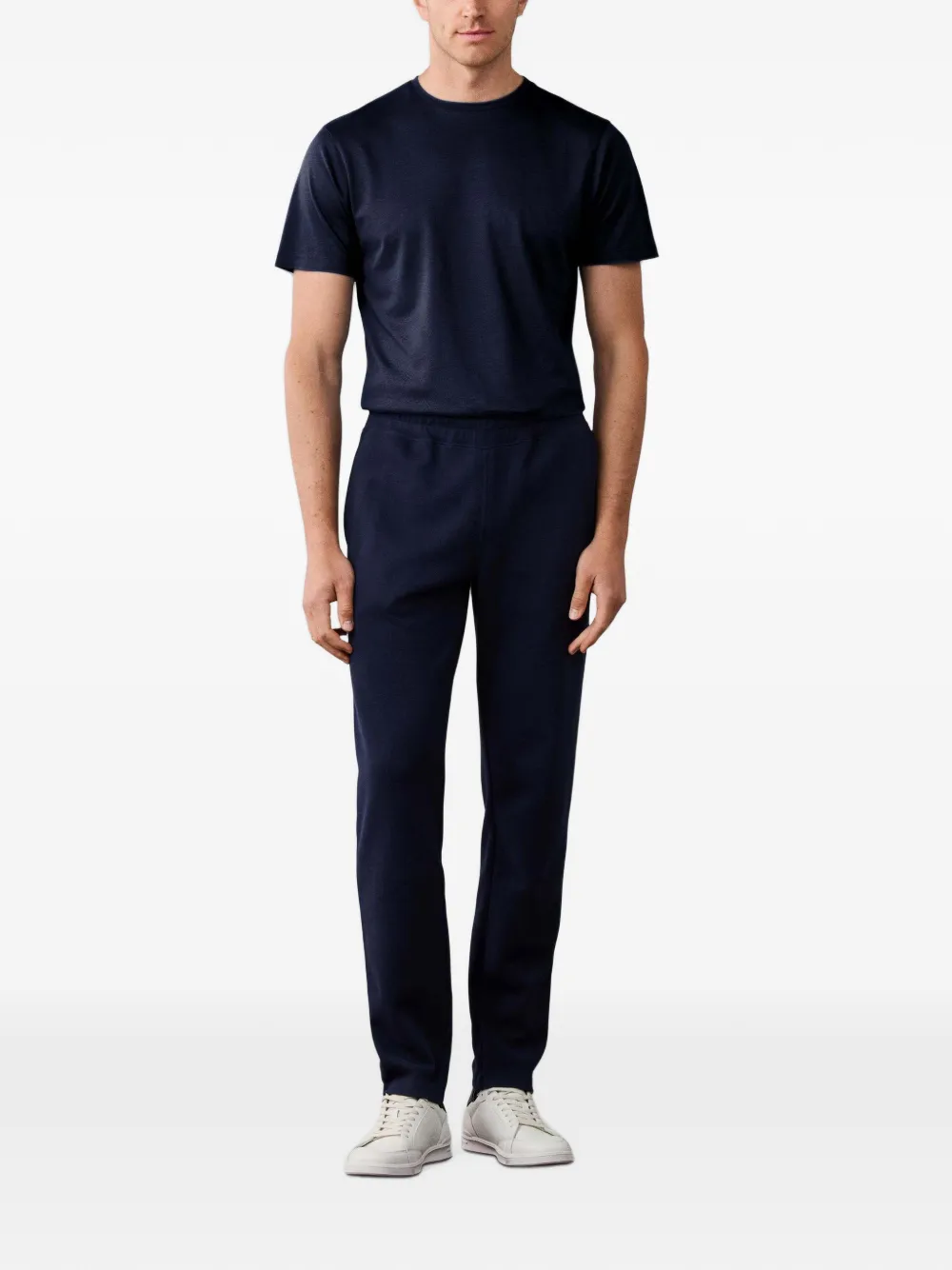 Hackett London Travel piqué T-shirt Blauw