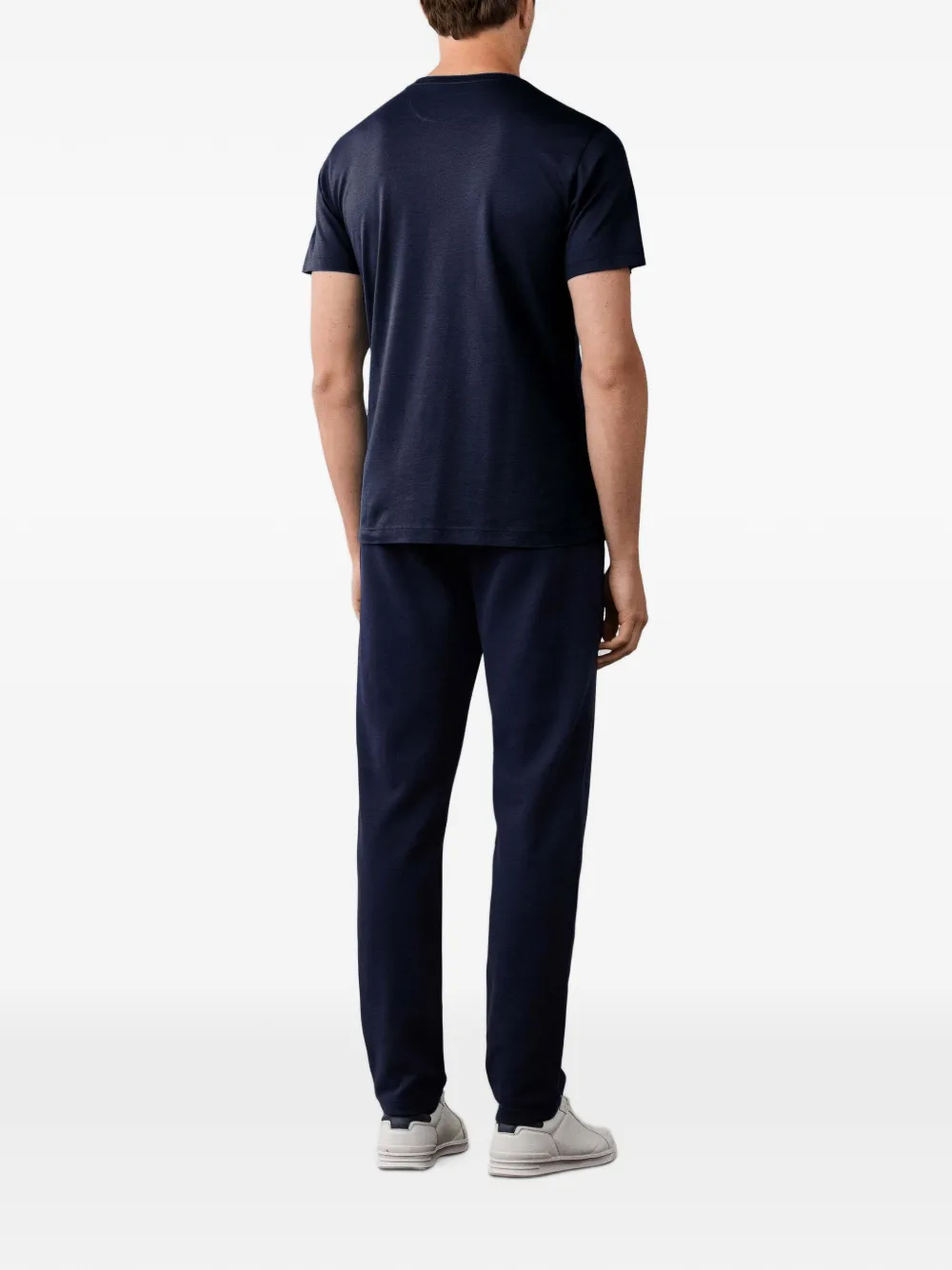 Hackett London Travel piqué T-shirt Blauw