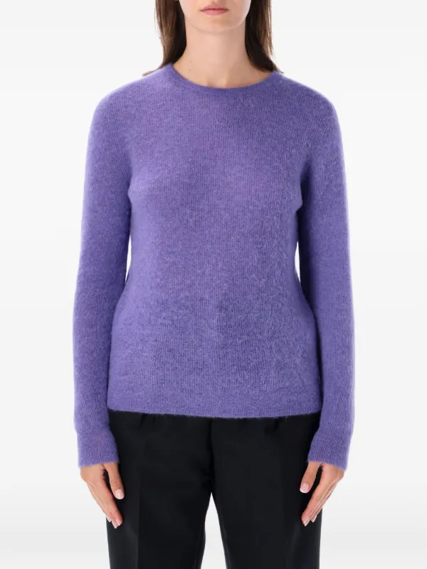 Auralee Baby Suri Sheer-knit Sweater in Purple