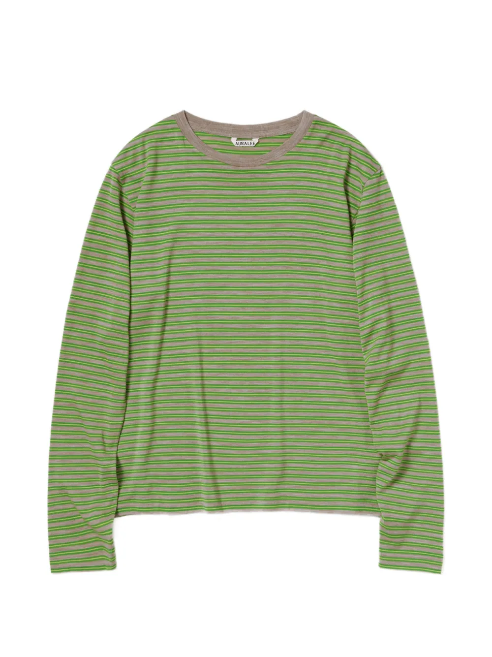 Auralee T-shirt a righe in lana - Verde