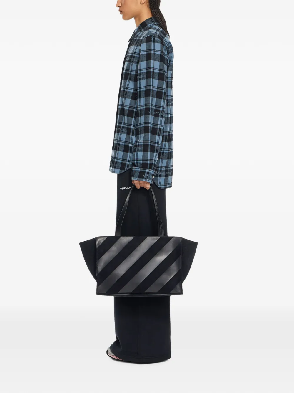 Off-White Sandbag leren shopper Zwart