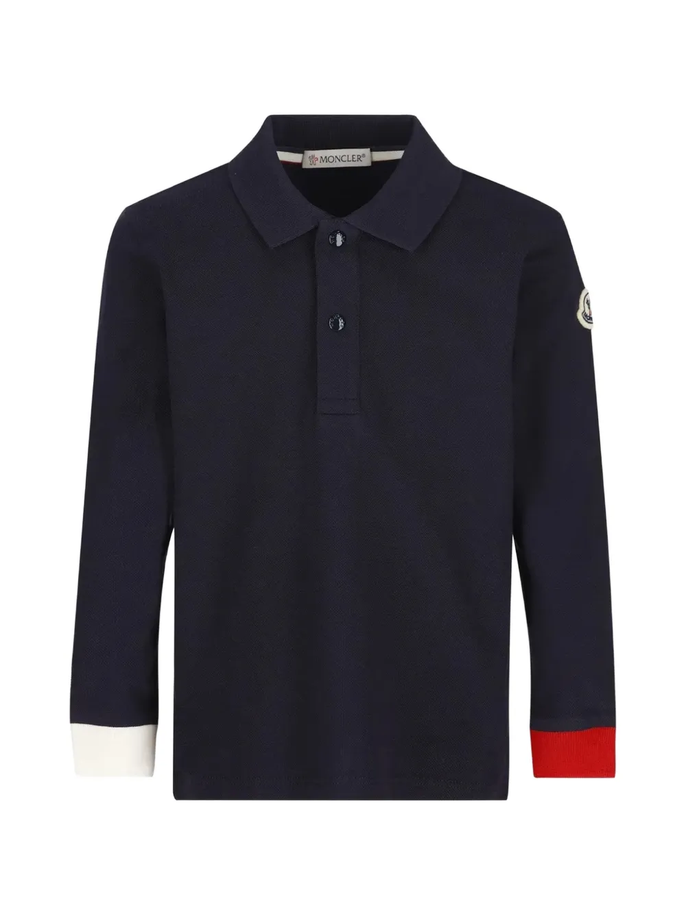 Moncler Enfant Poloshirt met logopatch Blauw
