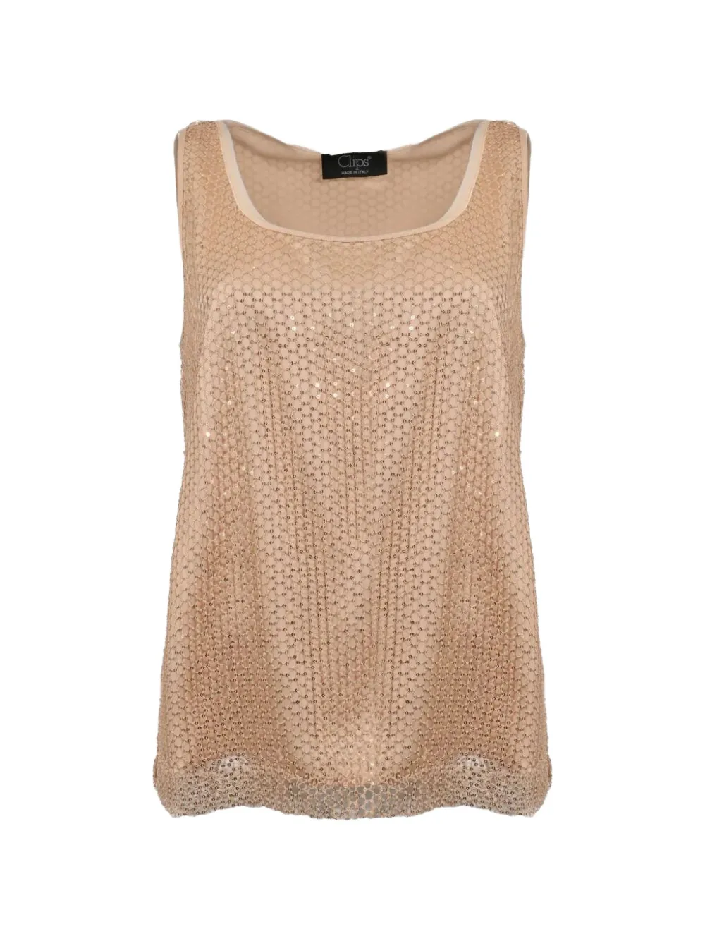 Clips sequin-embellished sleeveless tank top