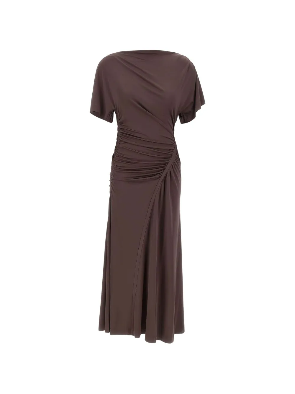 BOSS robe longue à fronces - Marron