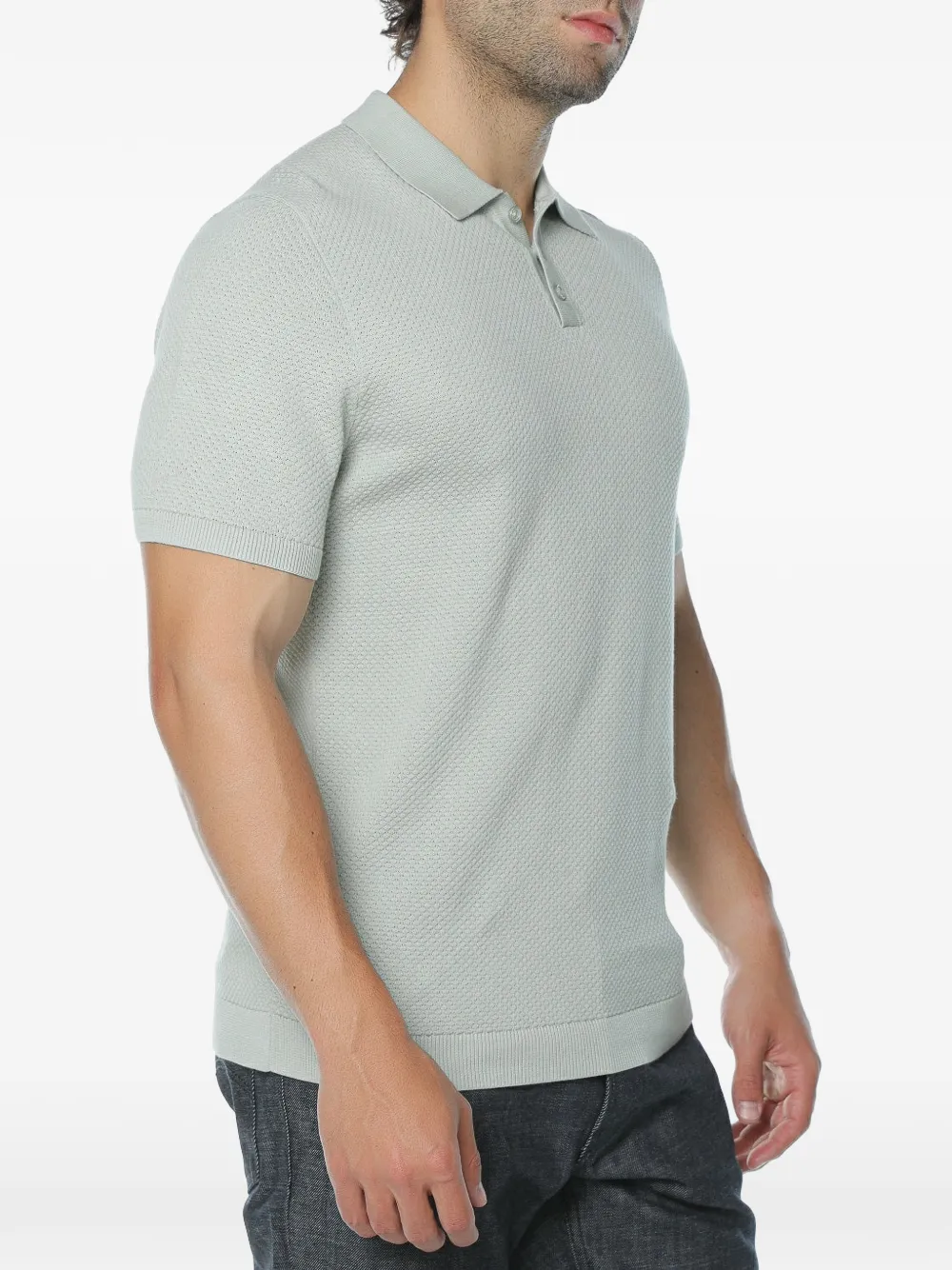 Drykorn Triton gebreid poloshirt met textuur Grijs