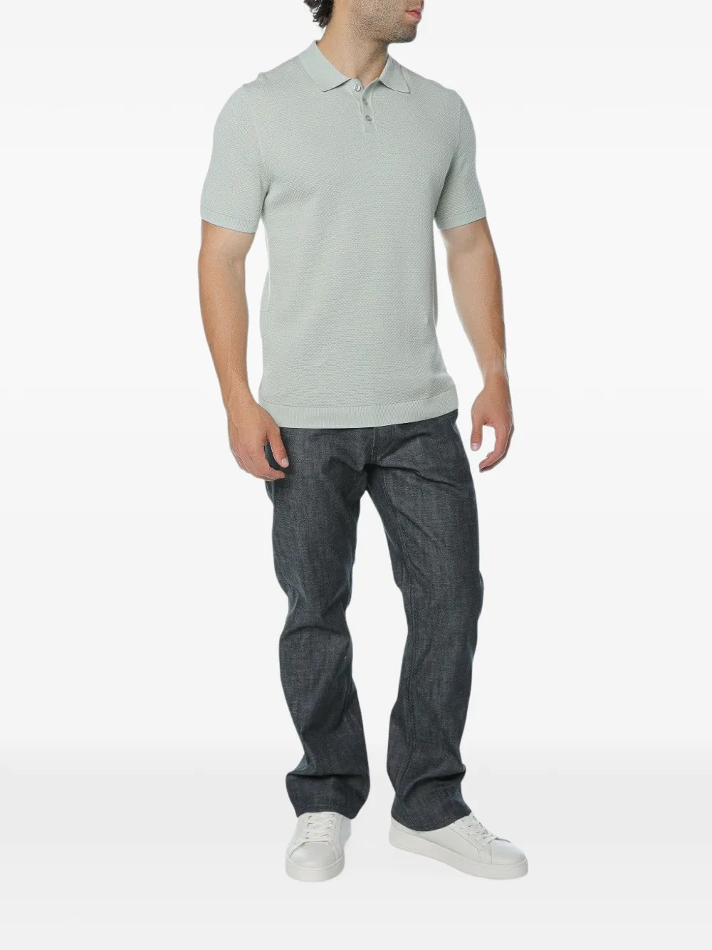 Drykorn Triton gebreid poloshirt met textuur Grijs