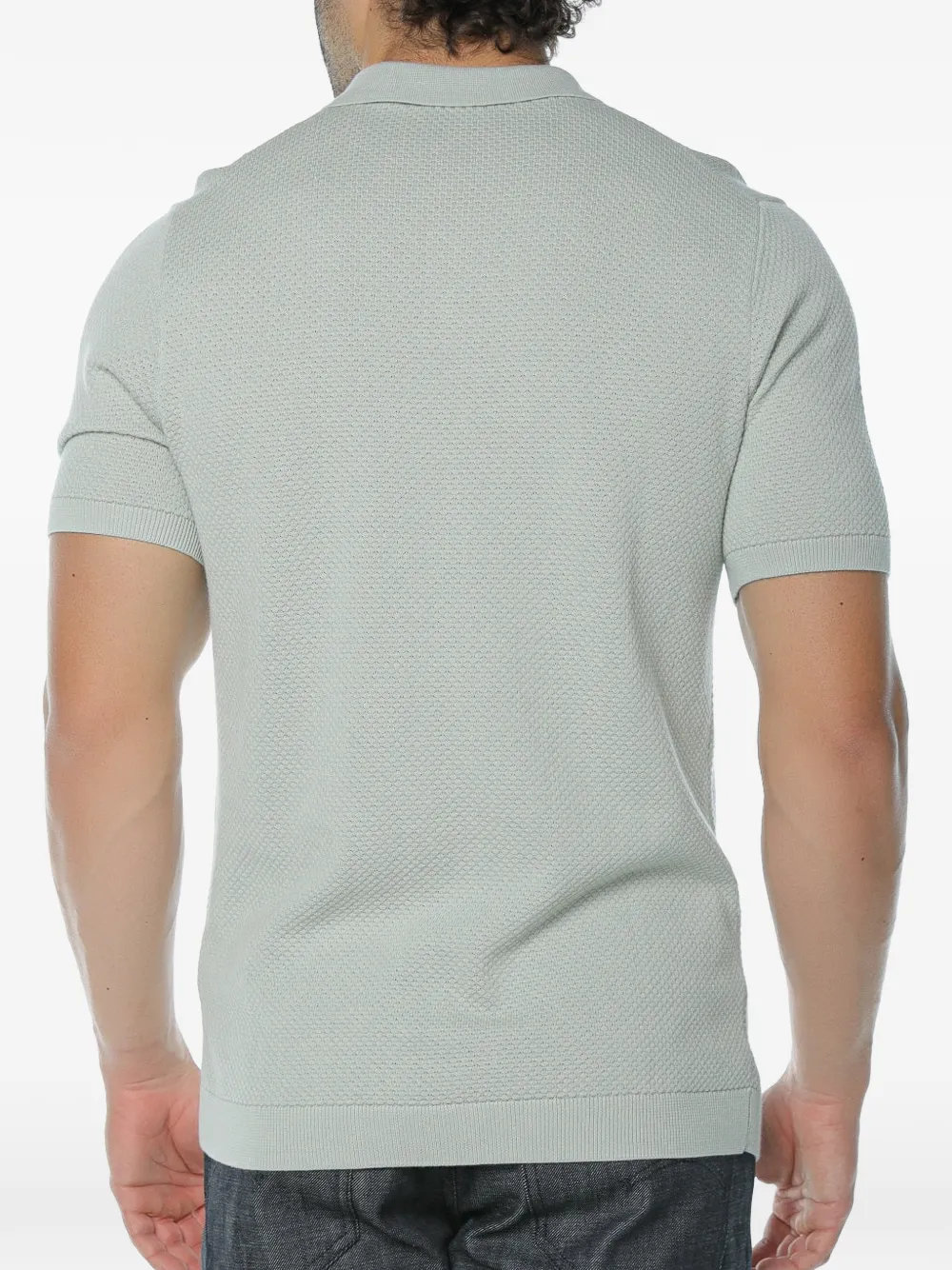 Drykorn Triton gebreid poloshirt met textuur Grijs