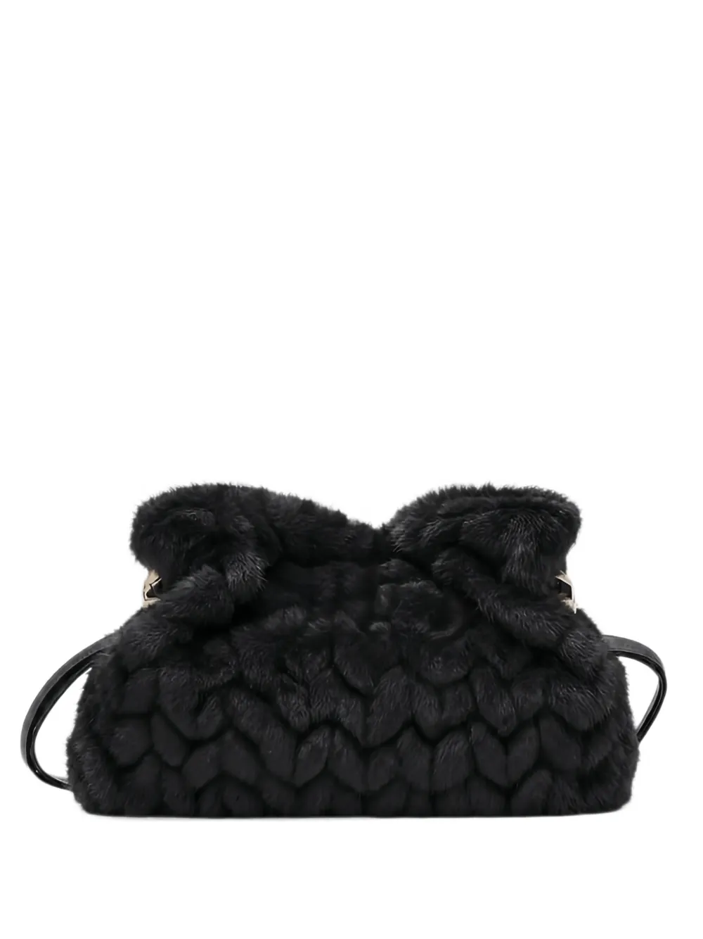 LIU JO small Riccy bag in faux fur - Nero