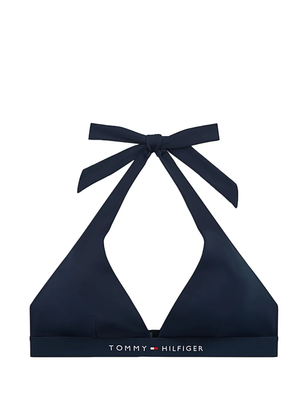 Tommy Hilfiger Original Logo halterneck bikini top - Blu