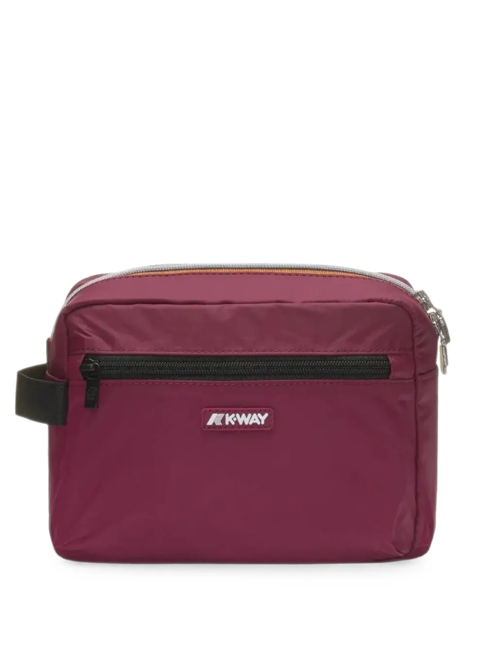 K-Way Demu logo-patch wash bag - Rosso