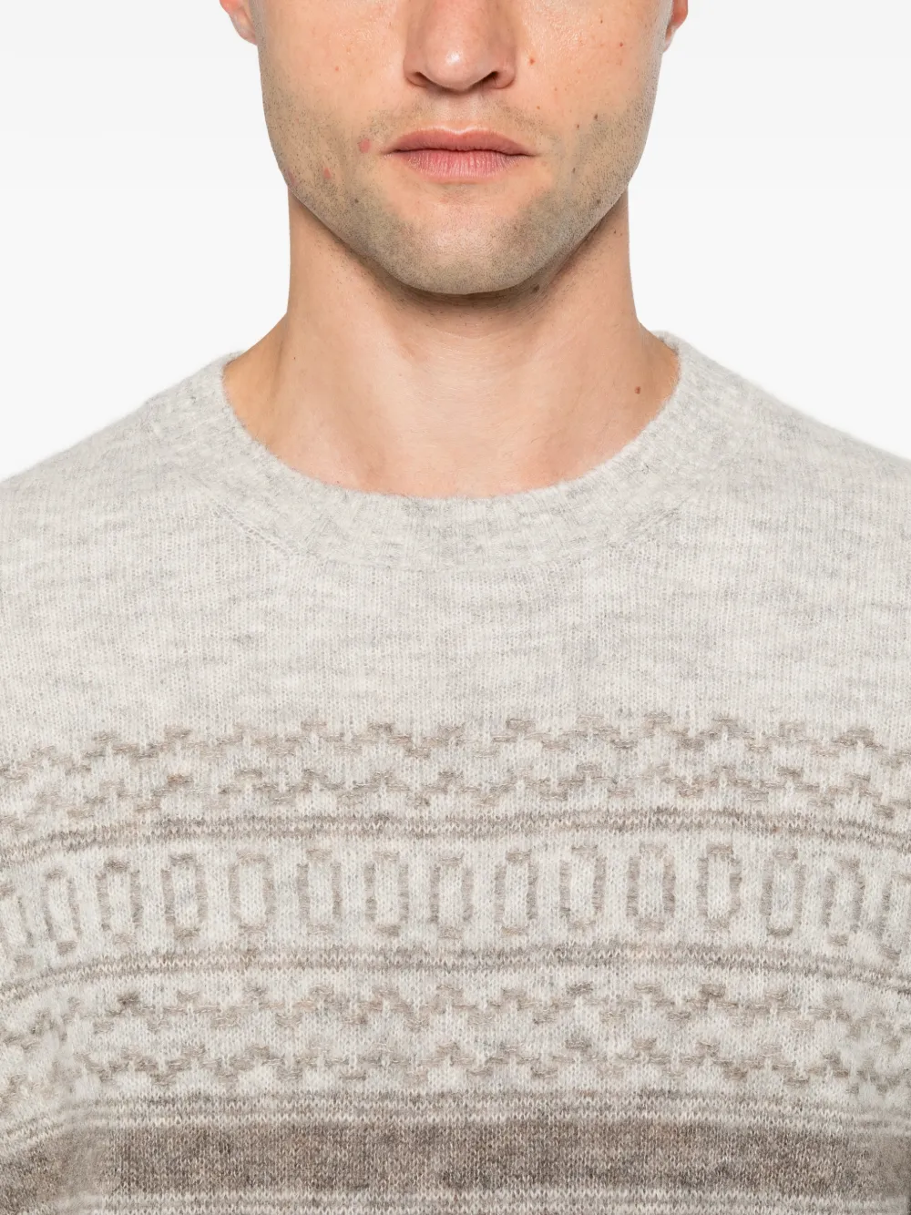 Brunello Cucinelli Fair Isle intarsia sweater Grijs