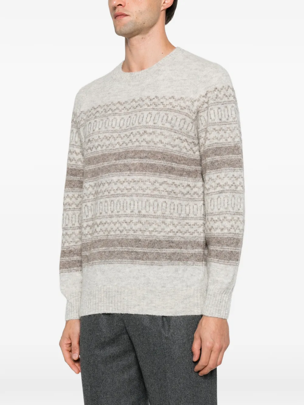 Brunello Cucinelli Fair Isle intarsia sweater Grijs