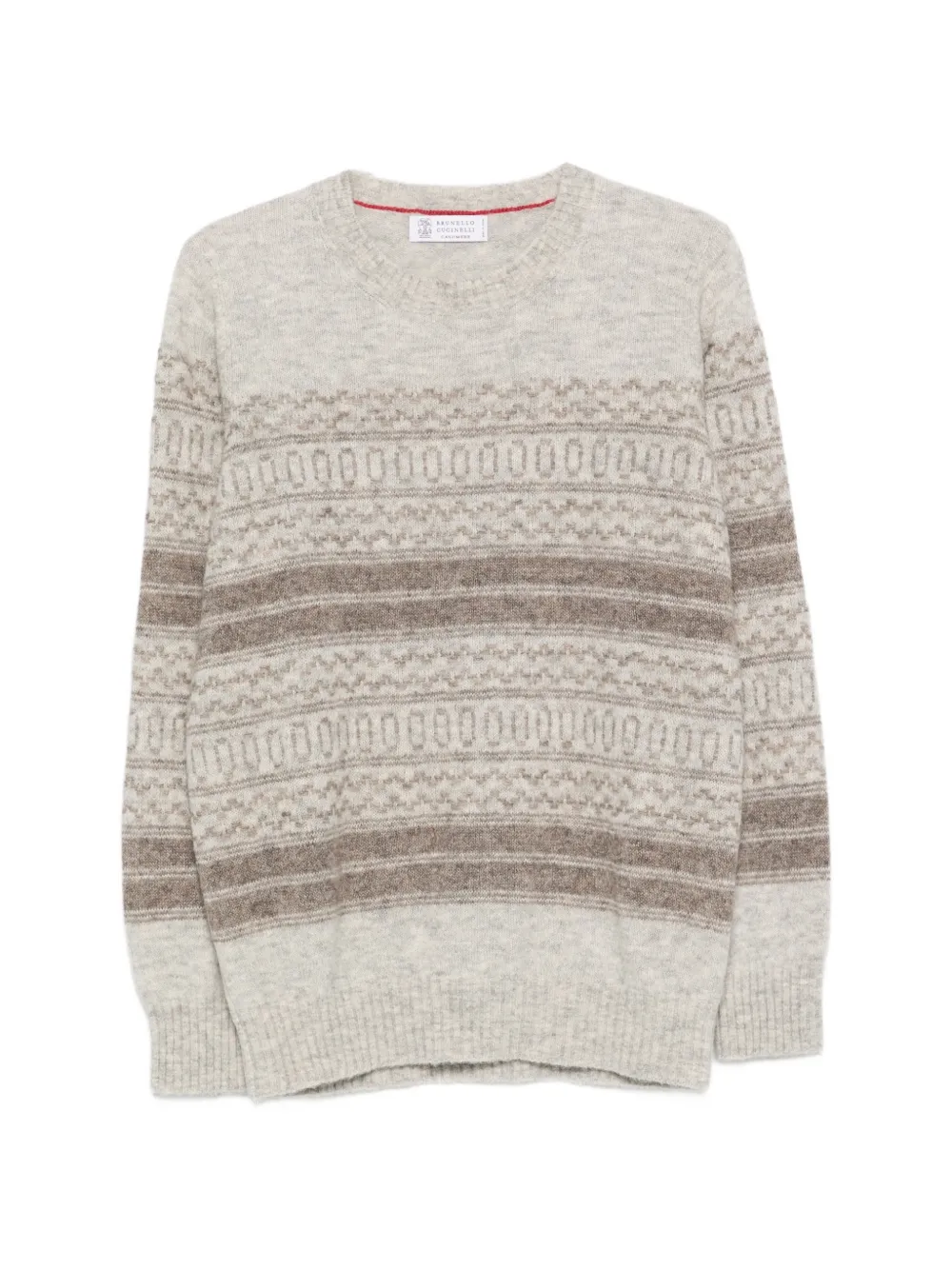 Brunello Cucinelli Fair Isle intarsia sweater - Grey