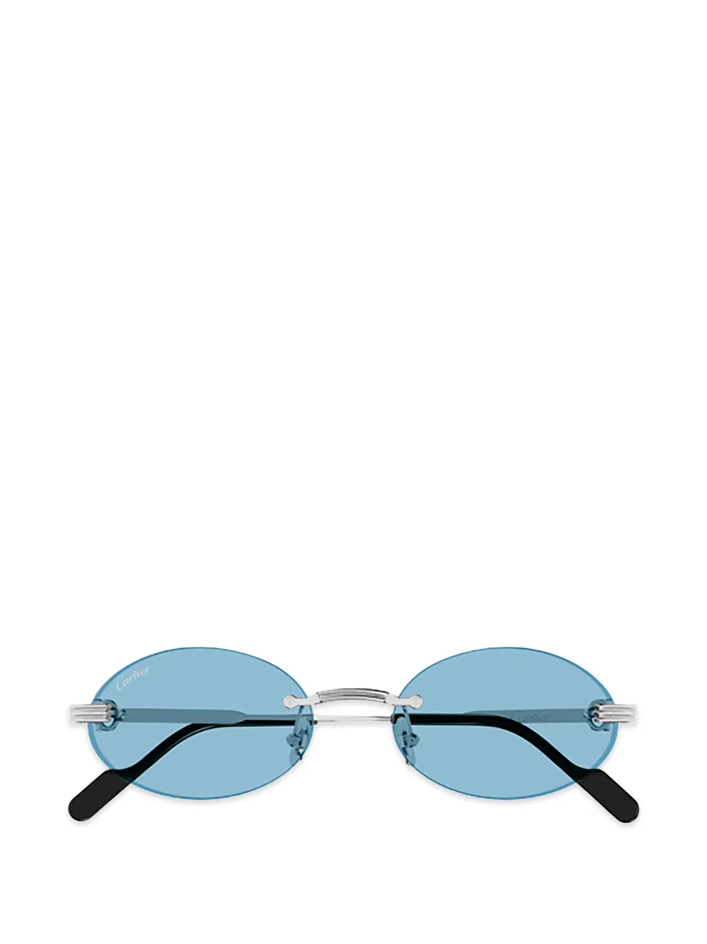 Cartier Eyewear Rahmenlose Sonnenbrille mit ovalem Gestell - Silber