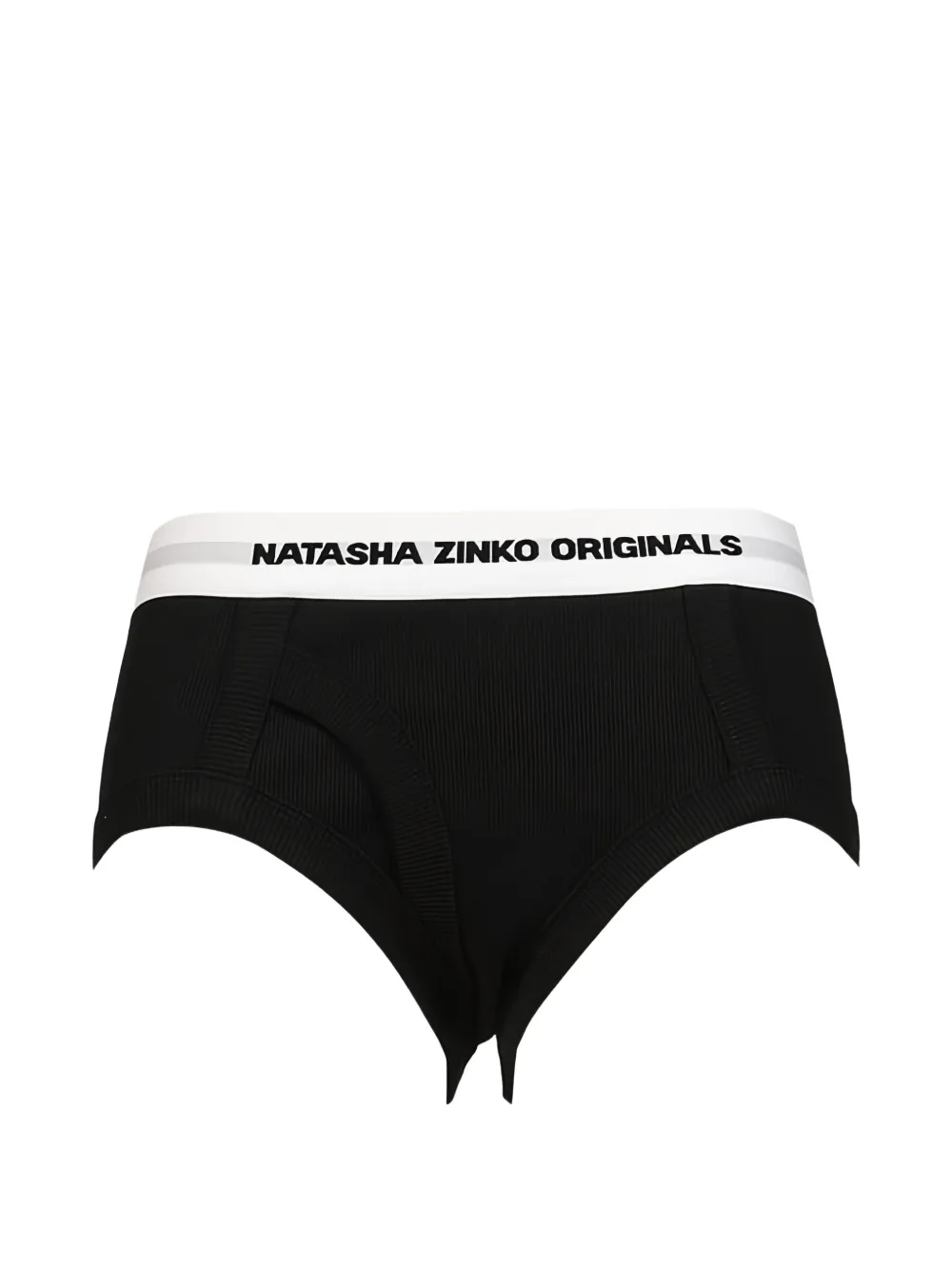 Natasha Zinko ribbed logo-print briefs - Nero