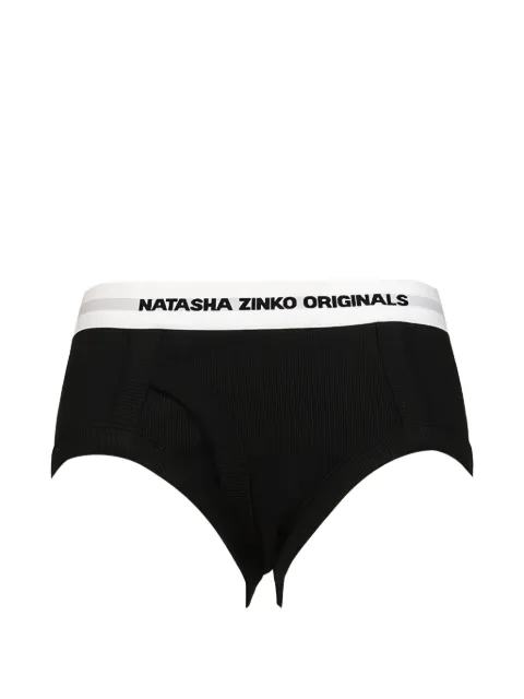Natasha Zinko ribbed logo-print briefs