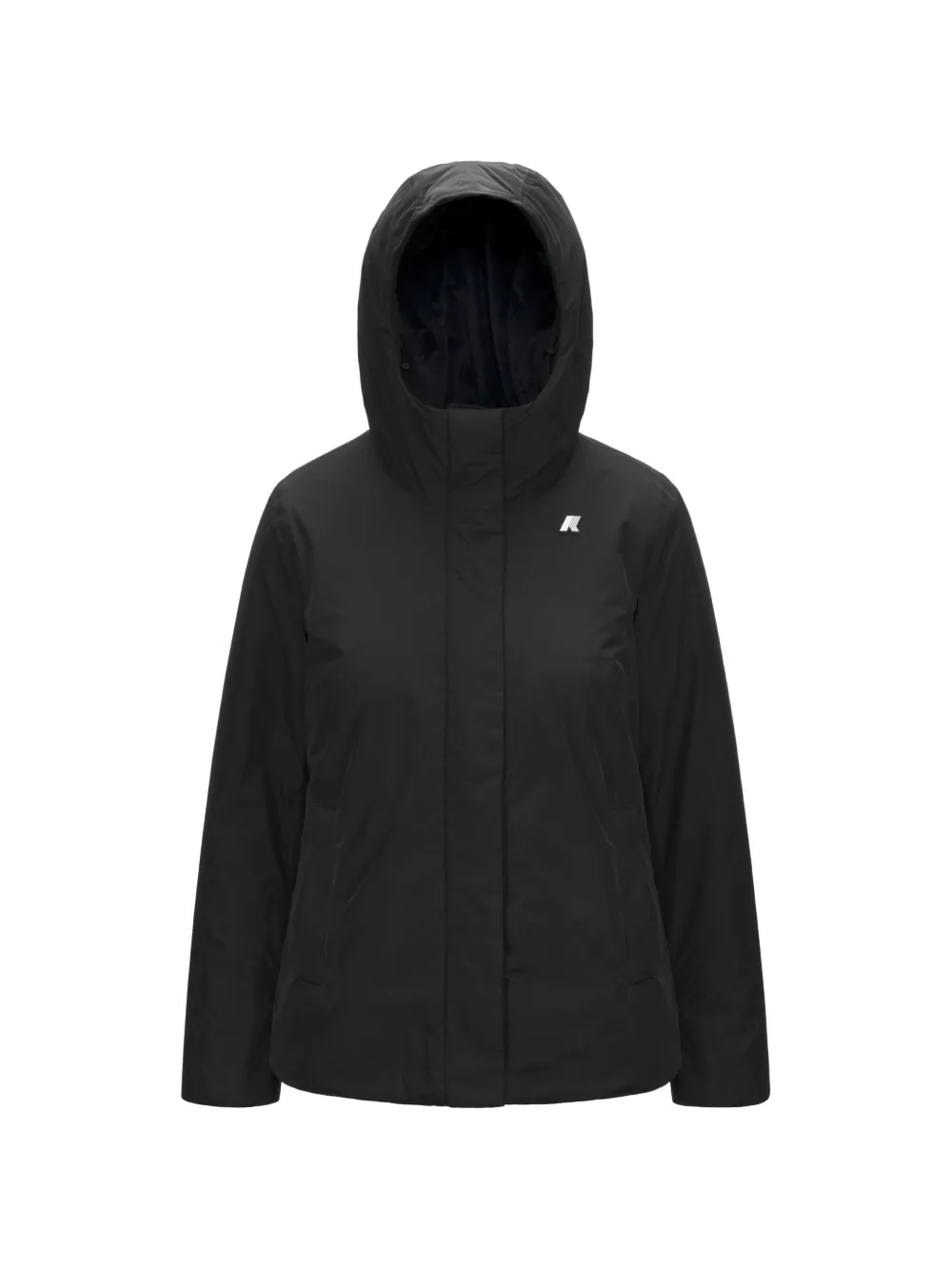 K-Way Lil Soft Touch hooded jacket - Nero