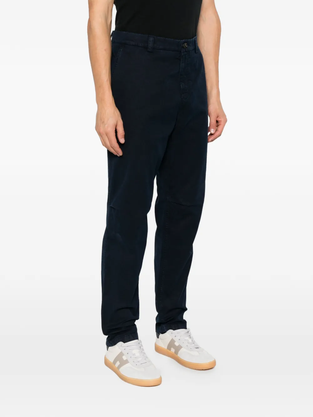 Brunello Cucinelli button-fastening chino trousers Blauw