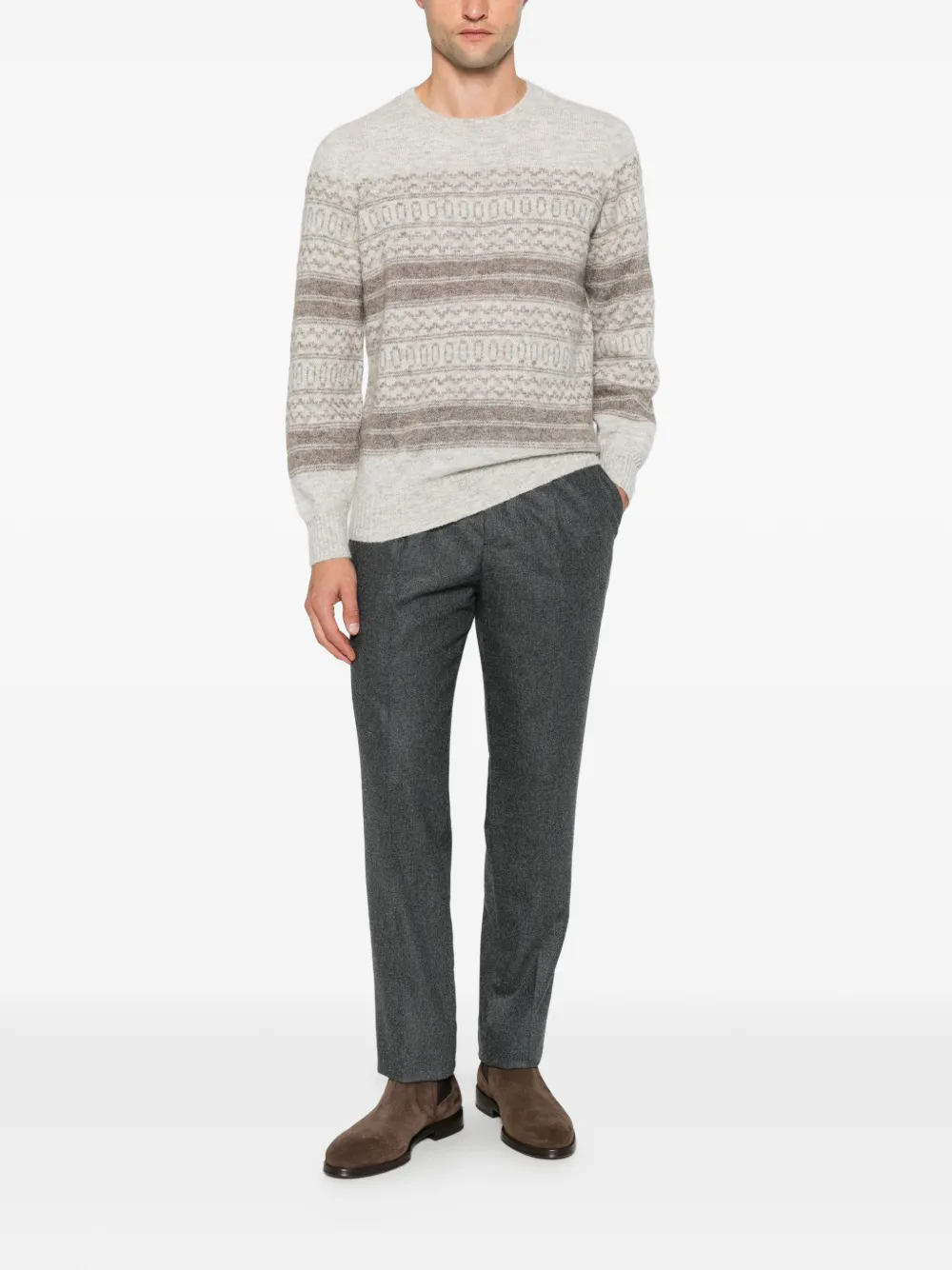 Brunello Cucinelli pleated wool trousers Grijs