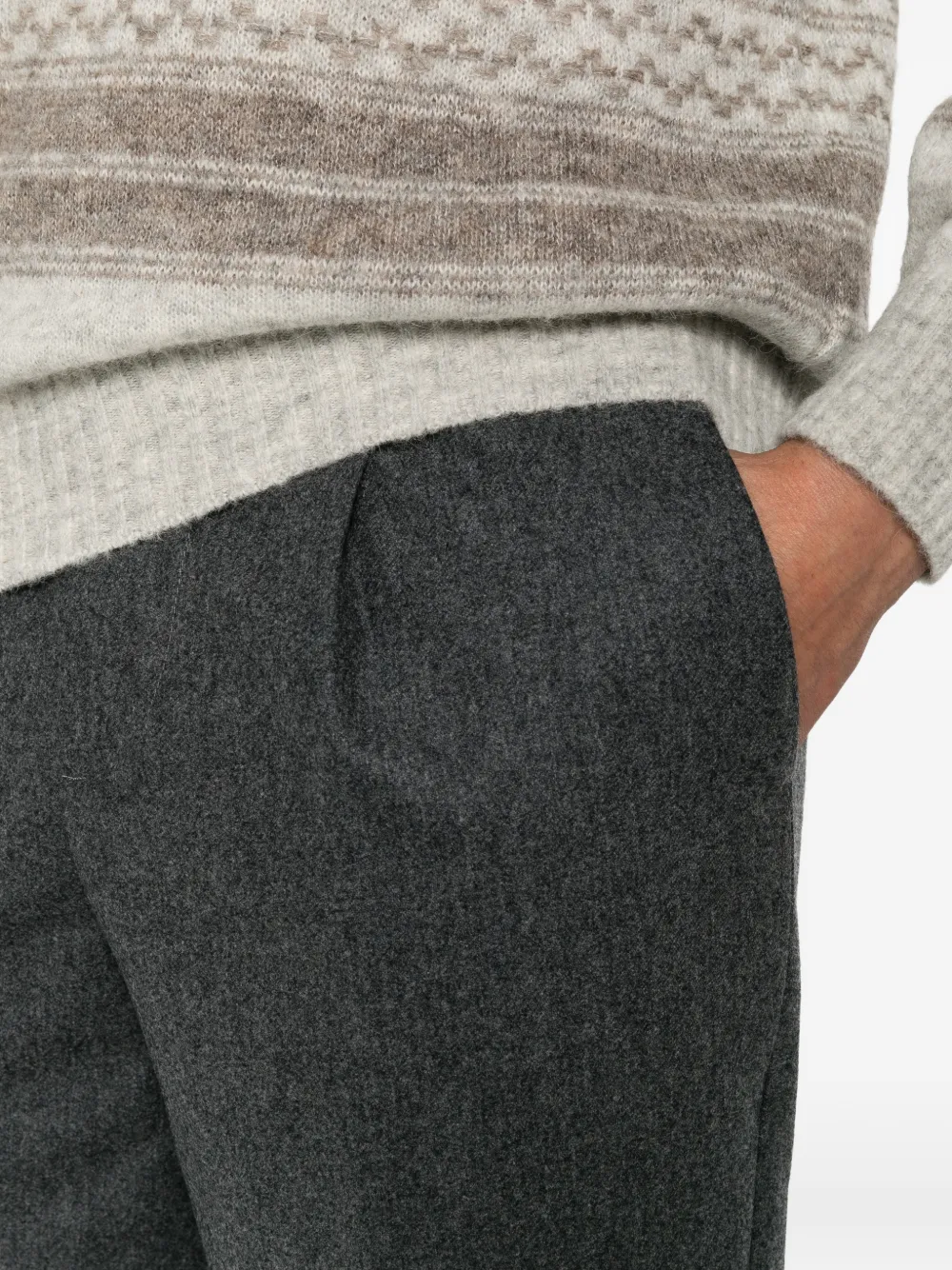 Brunello Cucinelli pleated wool trousers Grijs