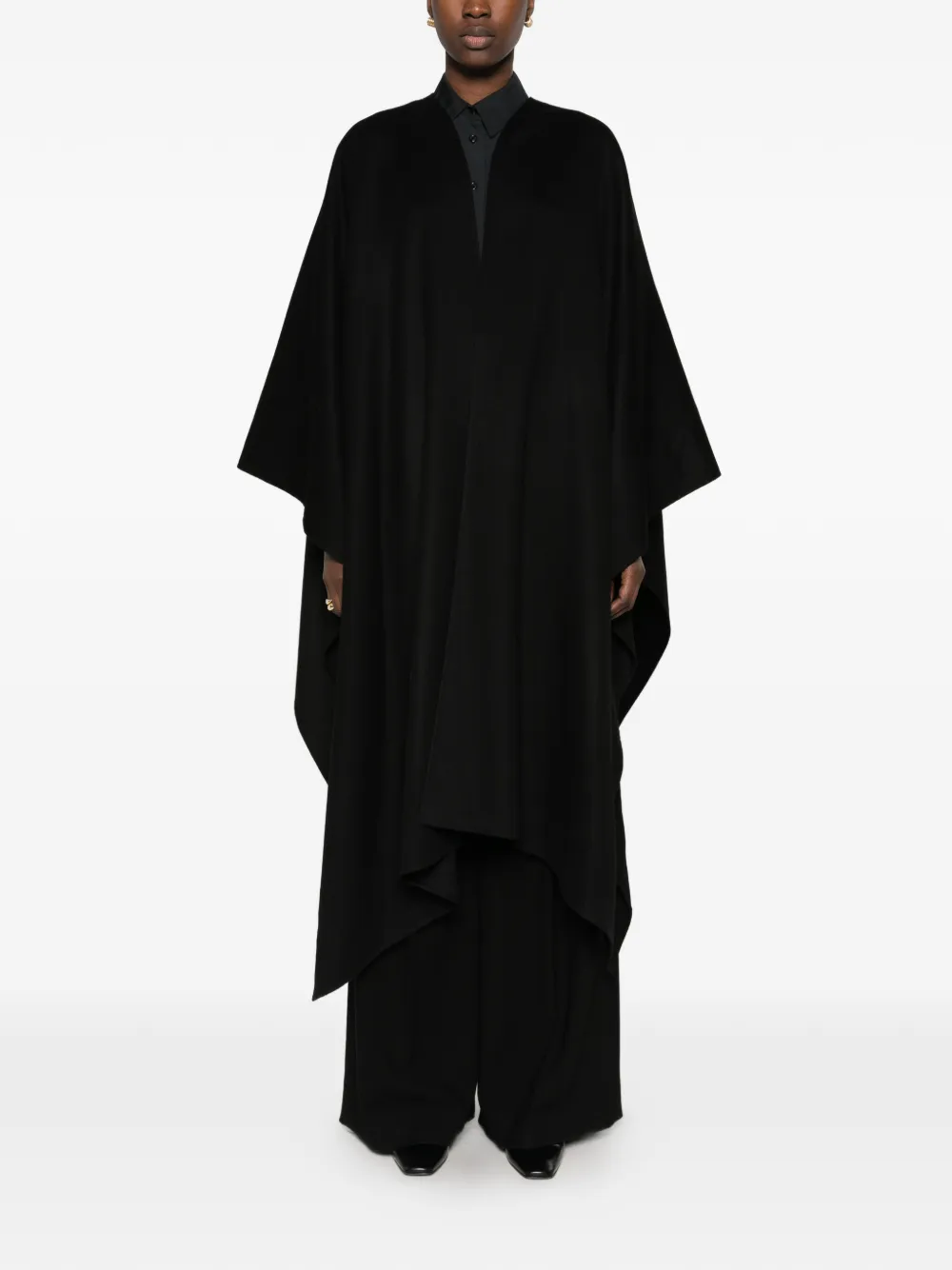 Loro Piana Maria draped cape Zwart