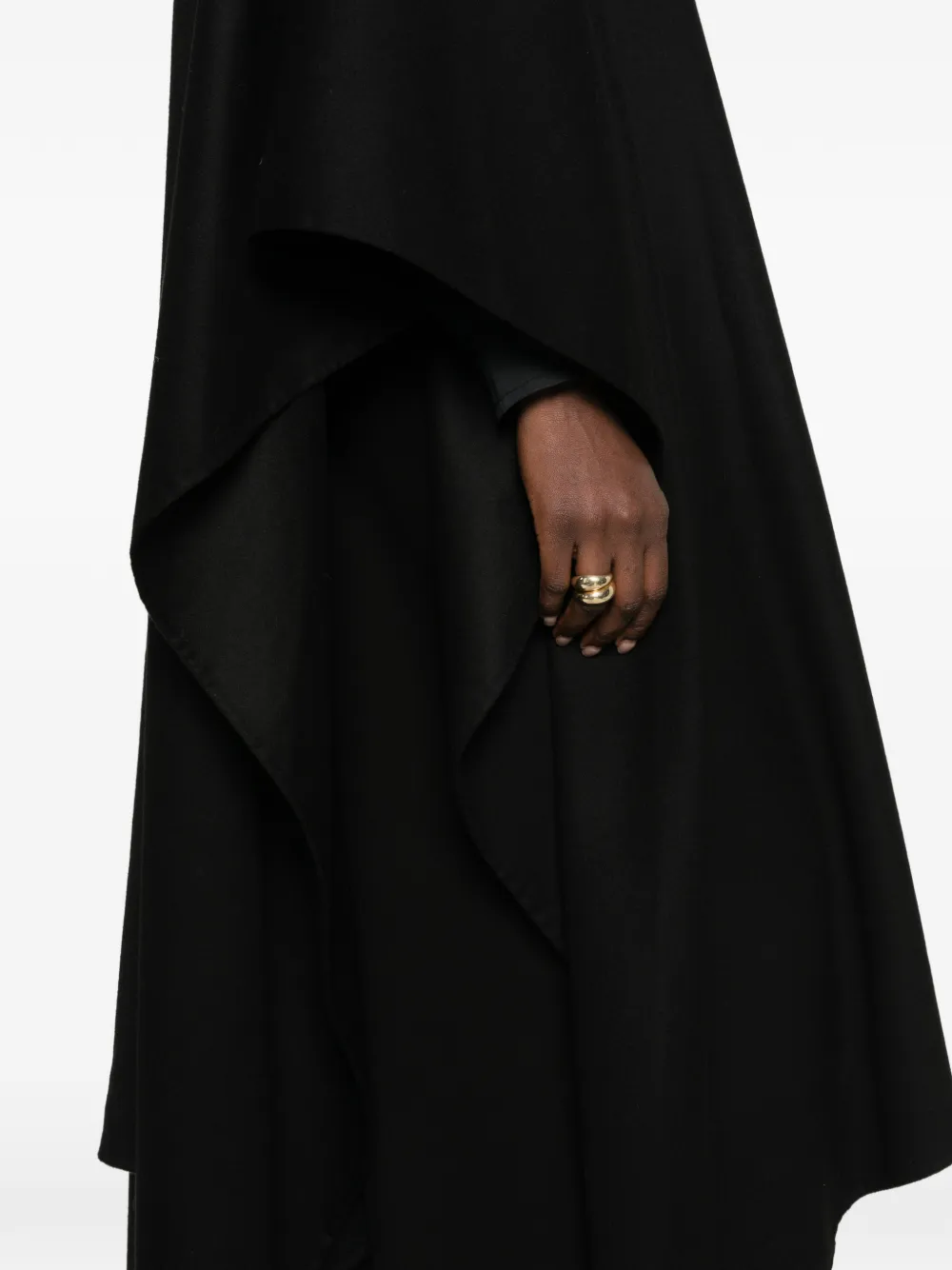 Loro Piana Maria draped cape Zwart