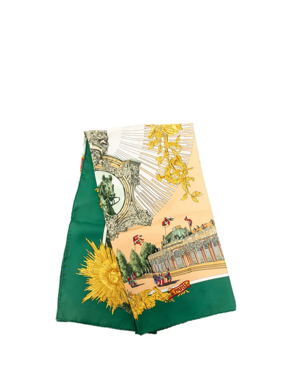 Hermès Pre-Owned 2000-2026 Sanssoucy Silk Scarf 90 scarves - Verde