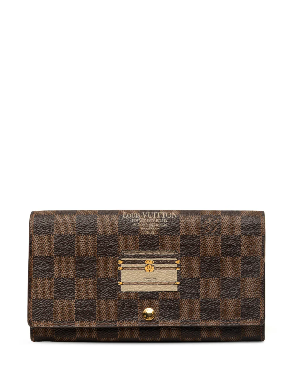 Louis Vuitton Pre-Owned 2013 Limited Edition Damier Ebene Trunks and Locks Sarah Portemonnaie - Braun