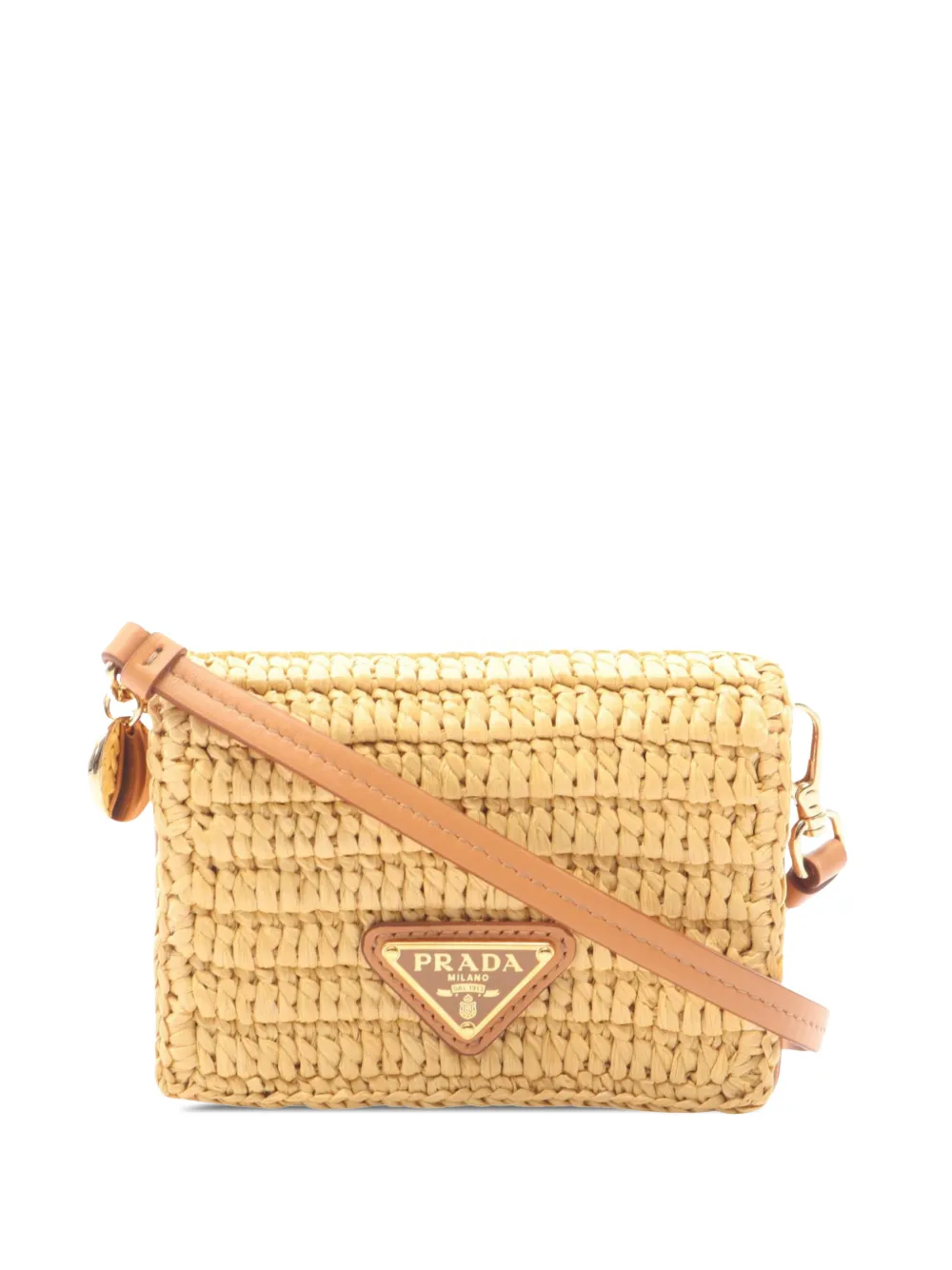 Prada Pre-Owned 2013-2026 Crochet Flap crossbody bag - Toni neutri