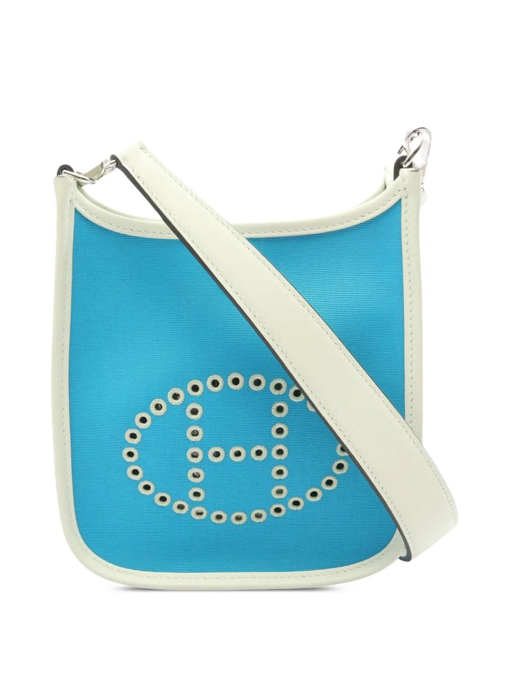 Hermès Pre-Owned 2023 Toile Officier and Swift Neo Evelyne 16 crossbody bag - Blu