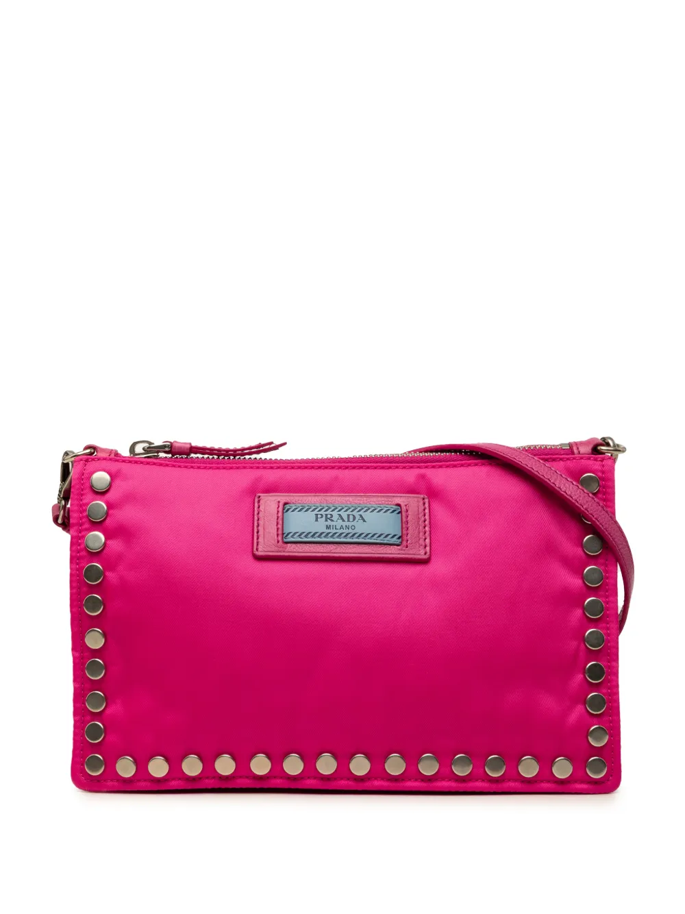 Prada Pre-Owned 2017 Tessuto Studded Etiquette shoulder bag - Rosa