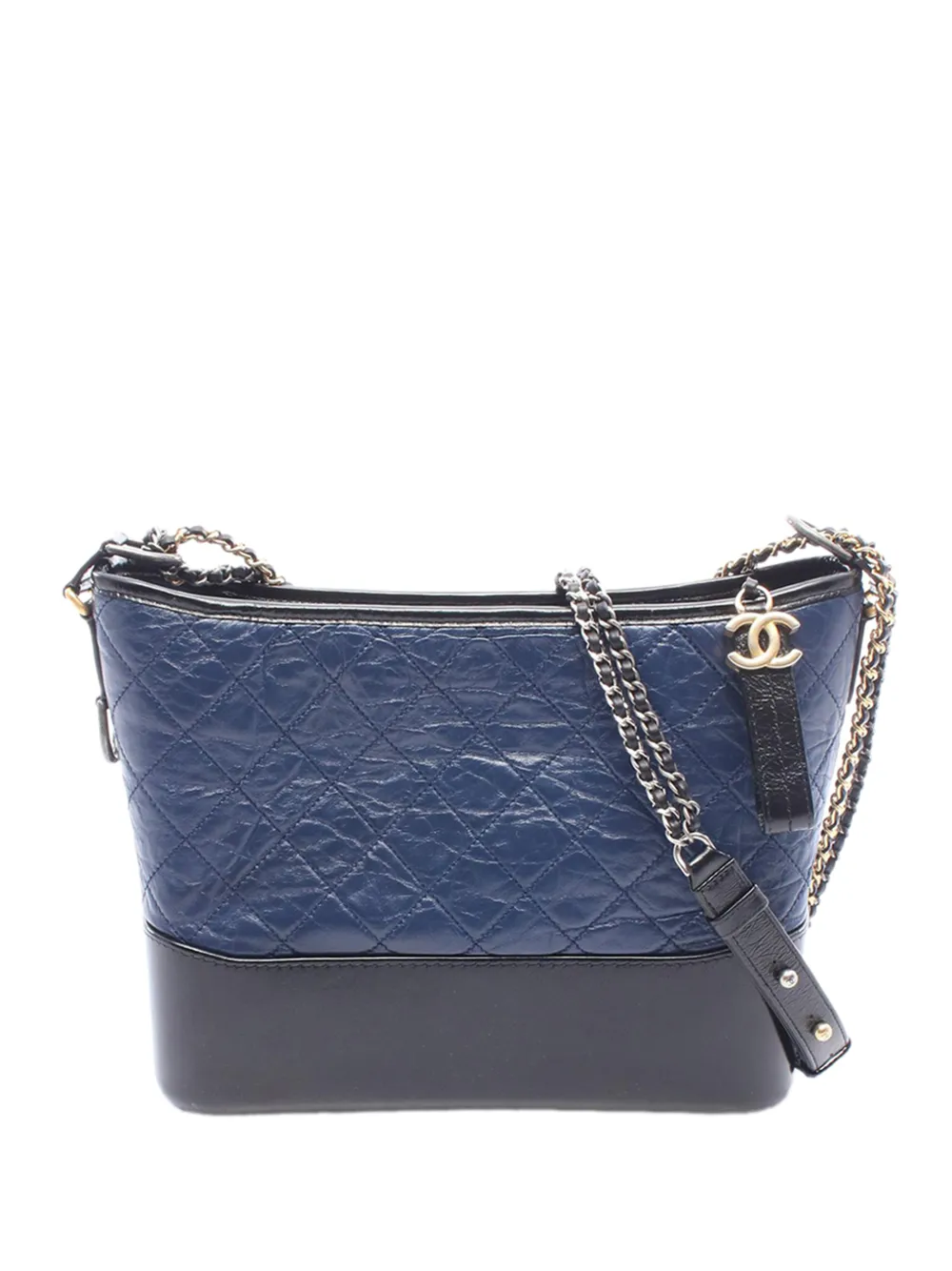 CHANEL Pre-Owned 2018 Small Bicolor Aged Calfskin Gabrielle crossbody bag - Blu