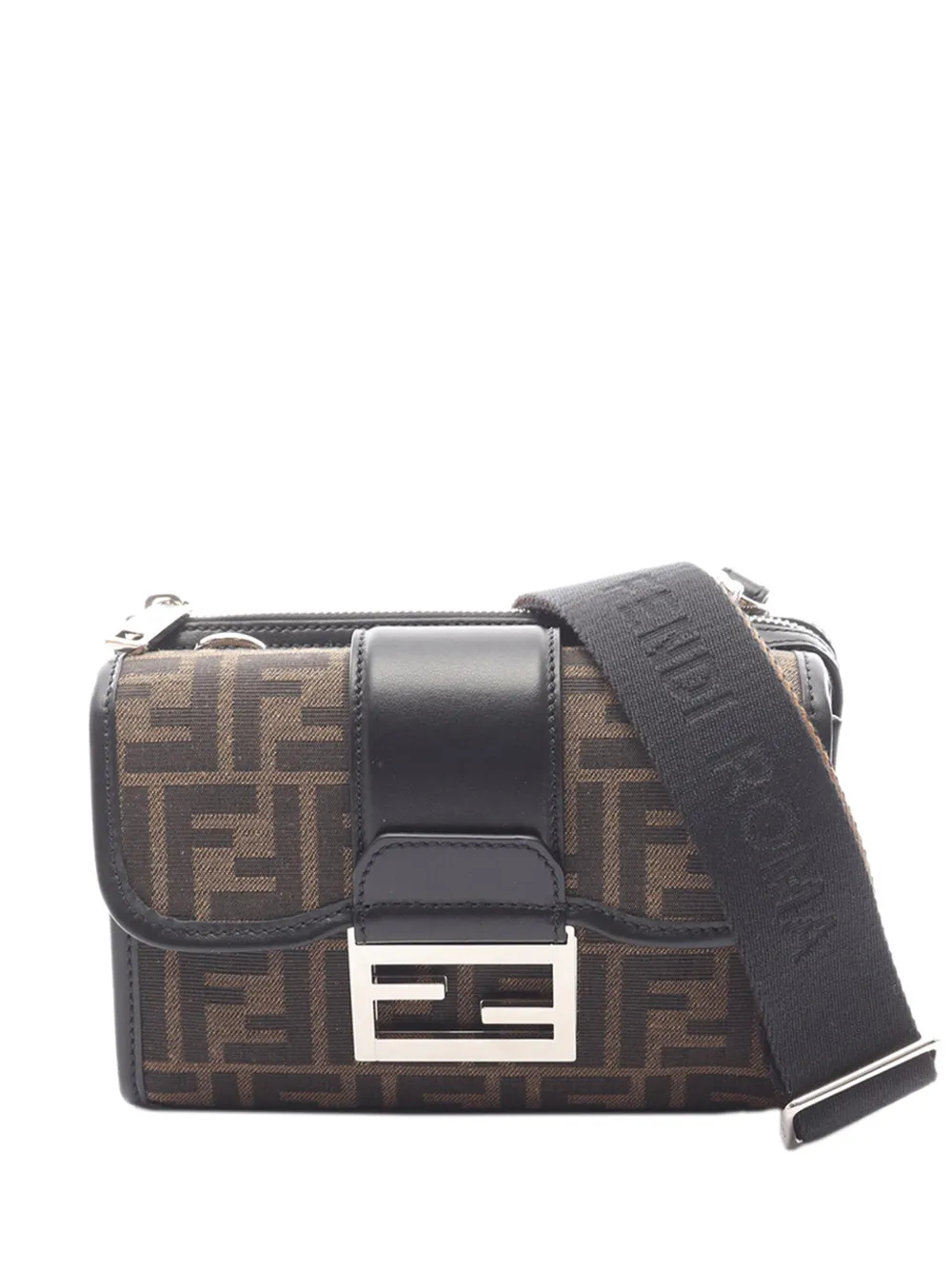 Fendi Pre-Owned 2010-2026 Zucca Canvas Double Baguette crossbody bag - Marrone