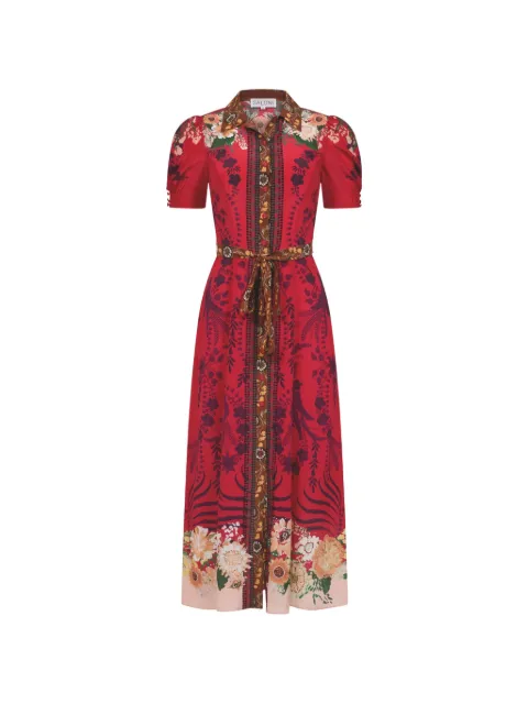 Saloni Vanessa floral-print belted maxi dress