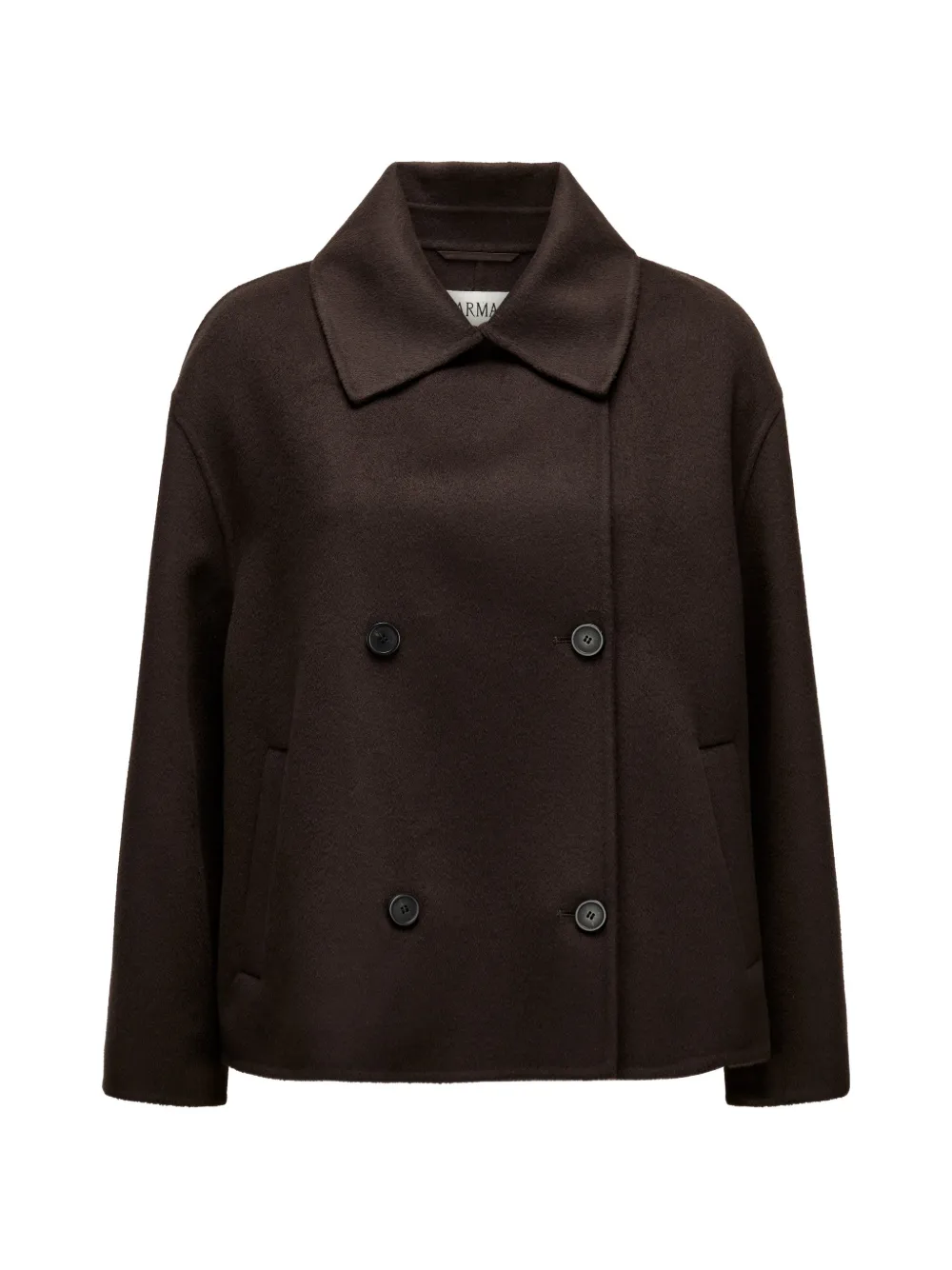Arma Manila cropped wollen jack met A-lijn Bruin