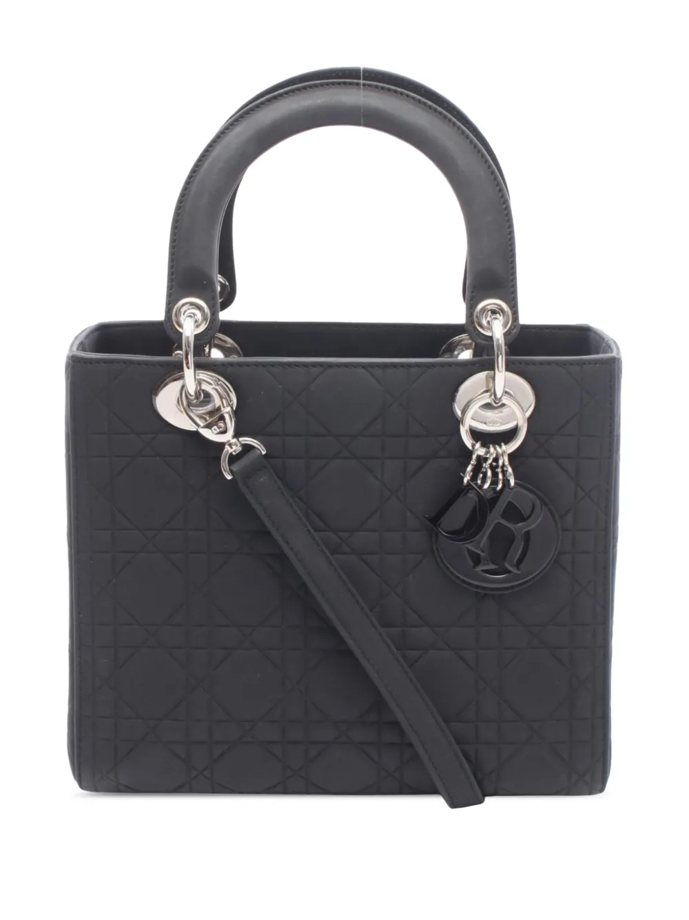 Christian Dior Pre-Owned 2010-2026 Medium Lambskin Cannage Lady Dior satchel - Black