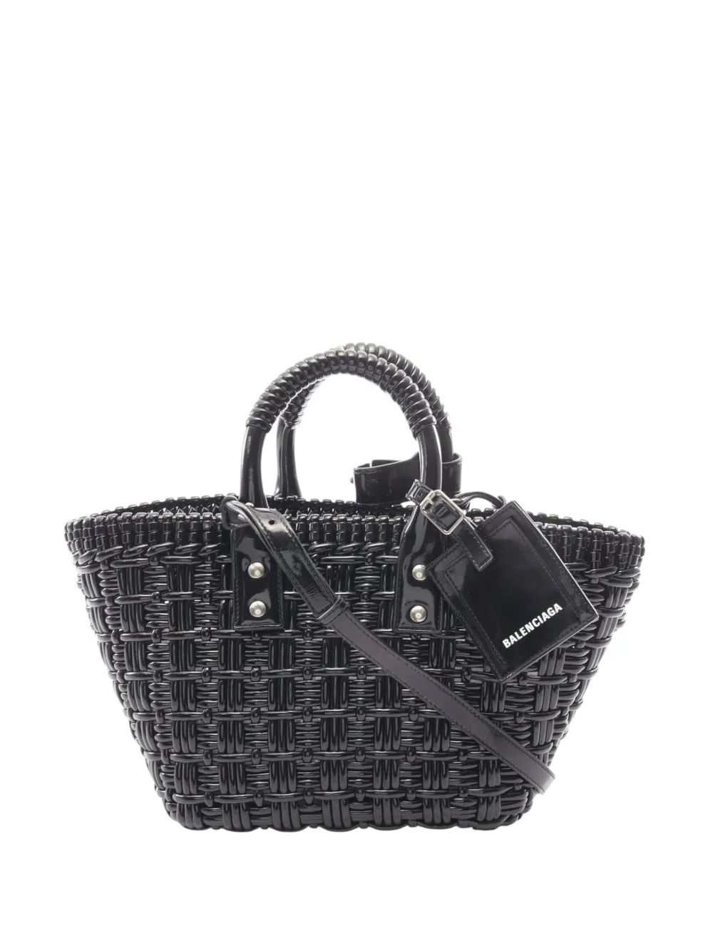 Balenciaga Pre-Owned 2018-2026 Faux Leather Bistro Panier XS satchel - Nero