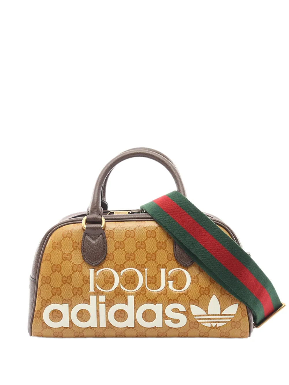 Gucci Pre-Owned 2016-2026 Adidas Mini GG Crystal Logo Web Duffle Bag satchel - Toni neutri