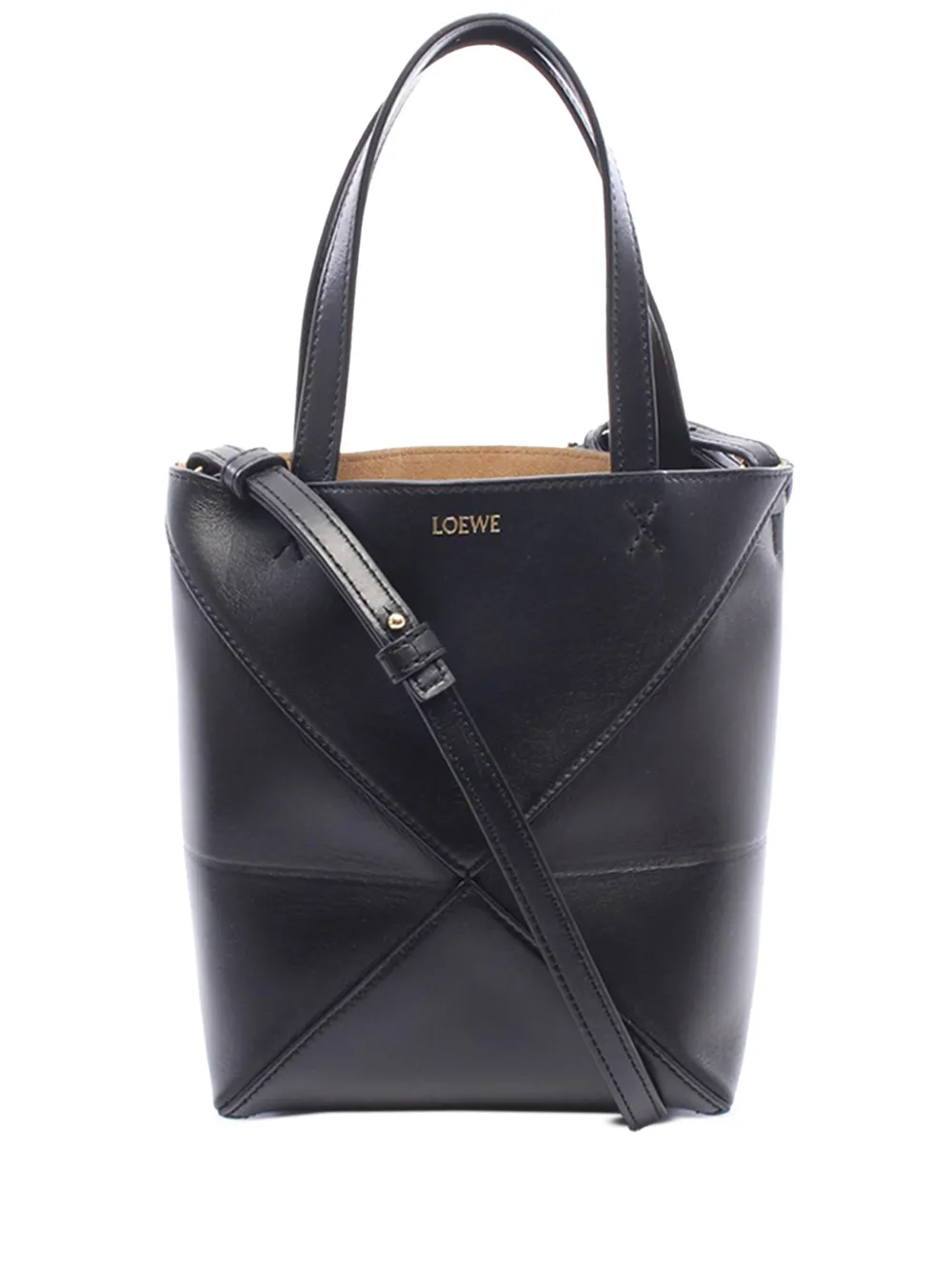 Loewe Pre-Owned 2015-2026 Mini Calfskin Puzzle Fold Tote satchel - Nero