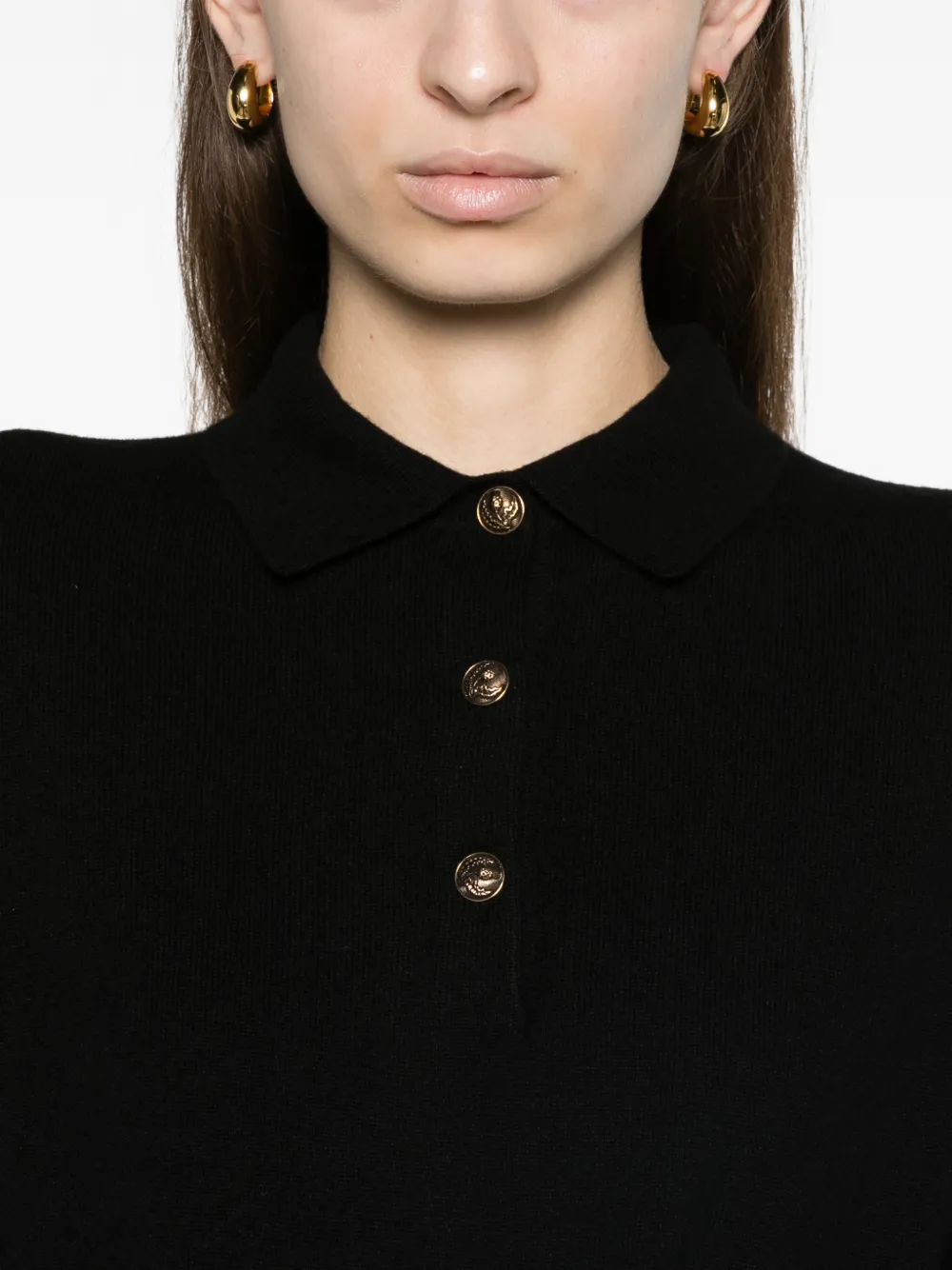 Loro Piana Classic polo Zwart