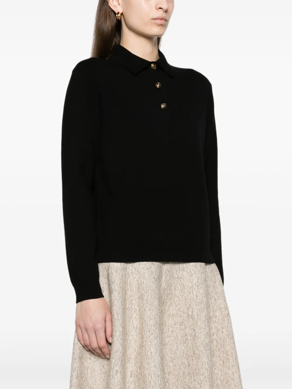 Loro Piana Classic polo Zwart
