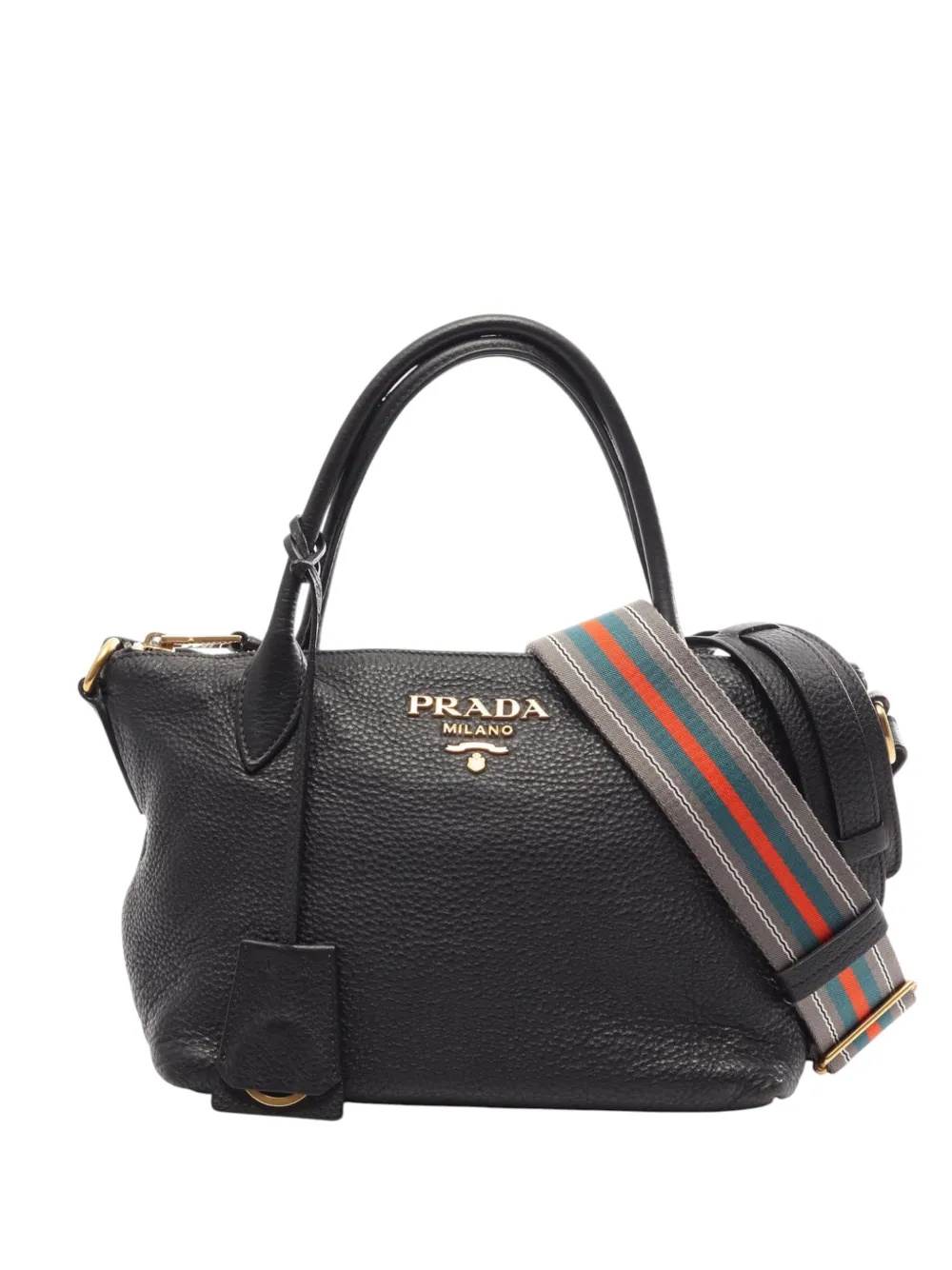 Prada Pre-Owned 2010-2026 Vitello Daino Zip Top satchel - Nero