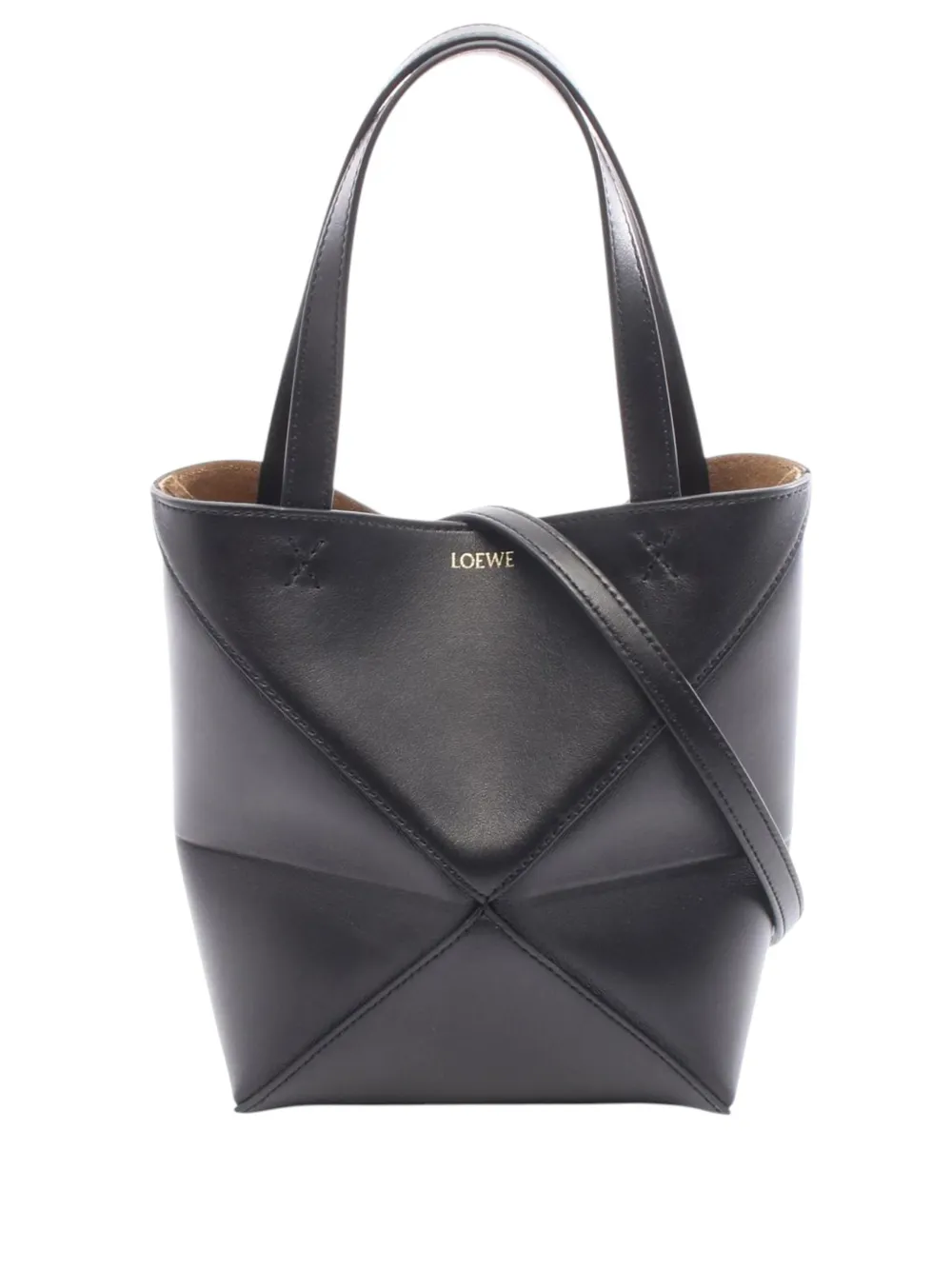 Loewe Pre-Owned 2010-2026 Mini Calfskin Puzzle Fold Tote satchel - Nero