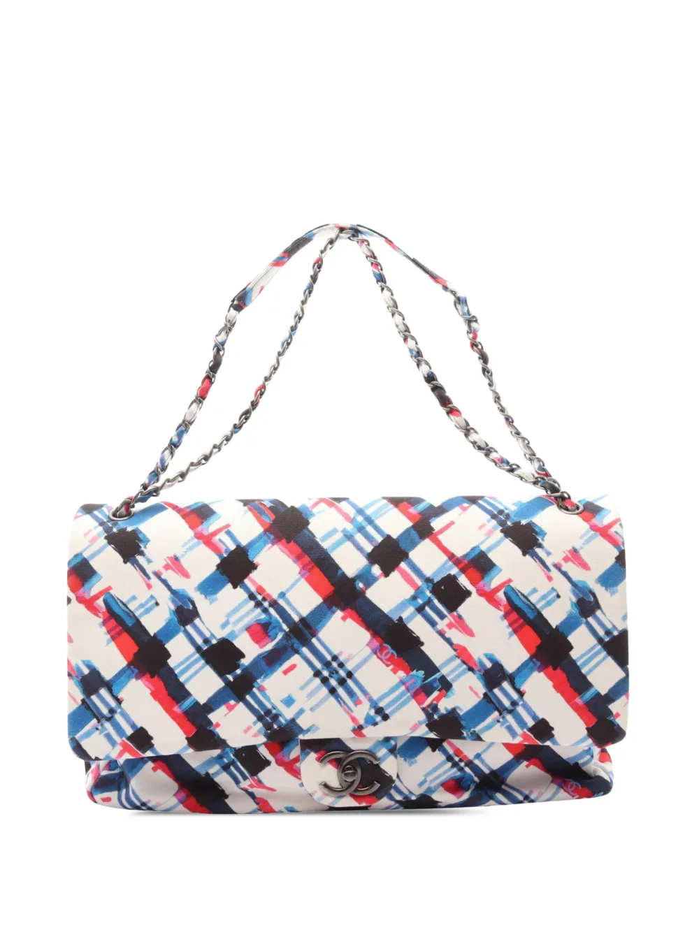 CHANEL Pre-Owned 2016-2017 CC Airlines Printed Canvas Single Flap shoulder bag - Bianco