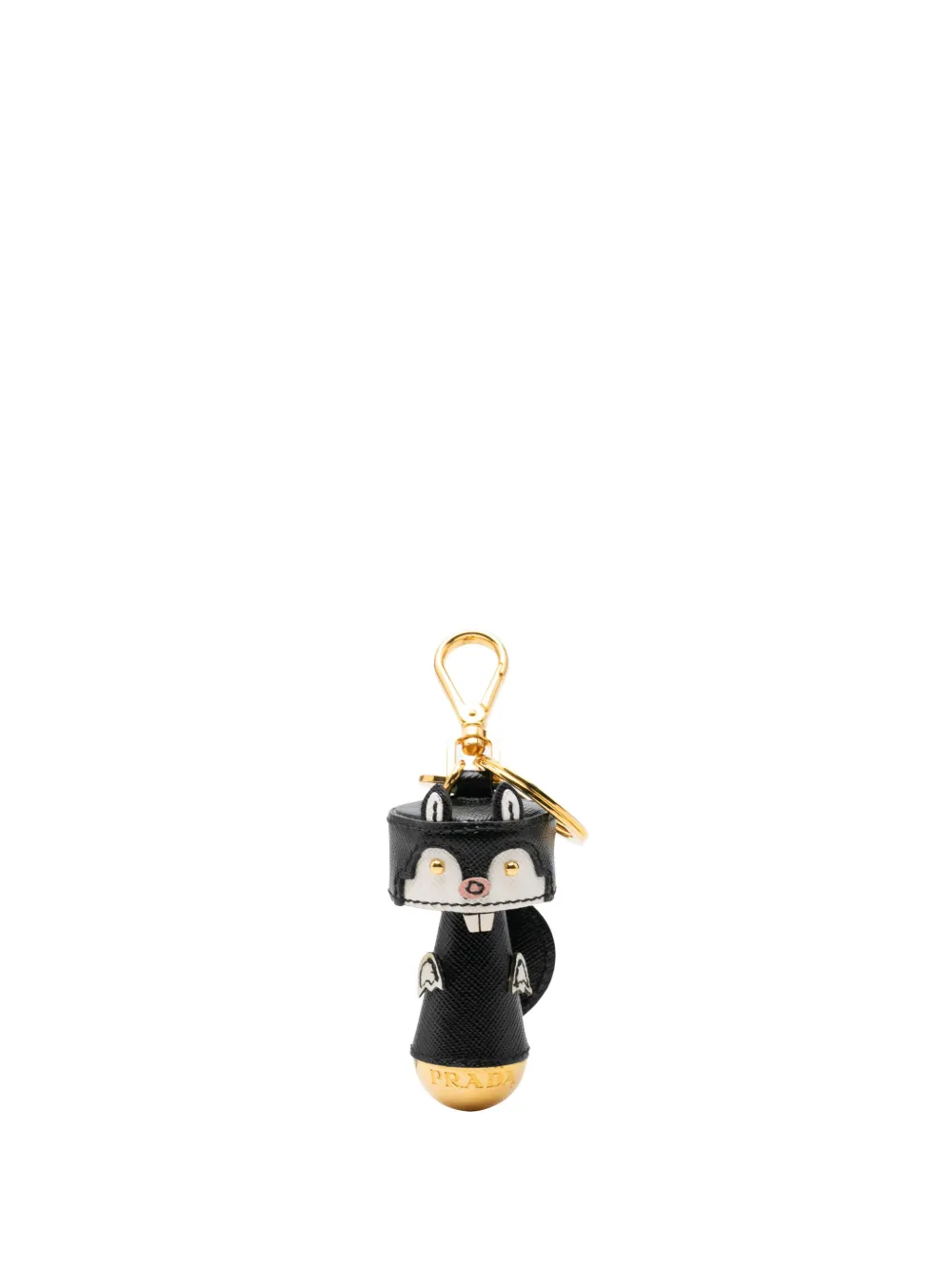 Prada Pre-Owned 2010-2026 Saffiano Robot Beaver Bag Charm and key chain - Nero