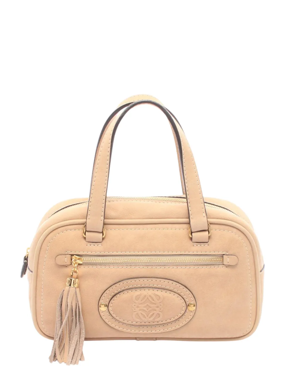 Loewe Pre-Owned 2007 Mini Anagram Leather Tassel handbag - Marrone