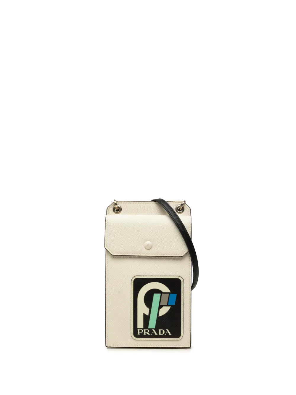 Prada Pre-Owned 2000-2026 Saffiano Patch Phone Holder satchel - Bianco