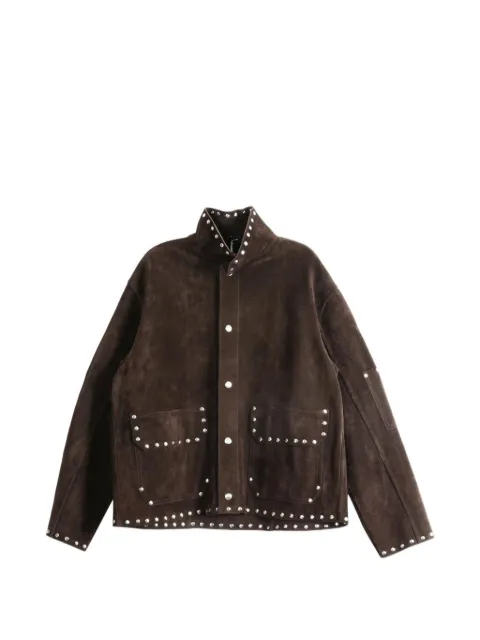 BODE stud-embellished suede jacket