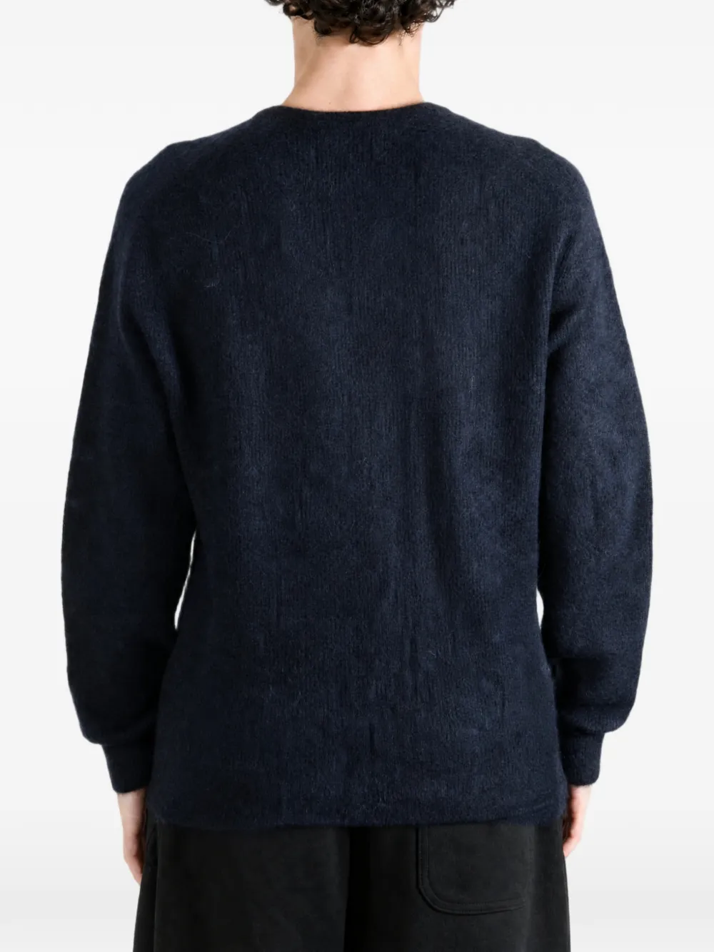 Auralee V-neck Sweater in Blue, view 4