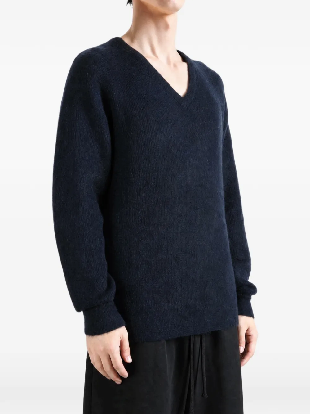 Auralee V-neck Sweater in Blue, view 3